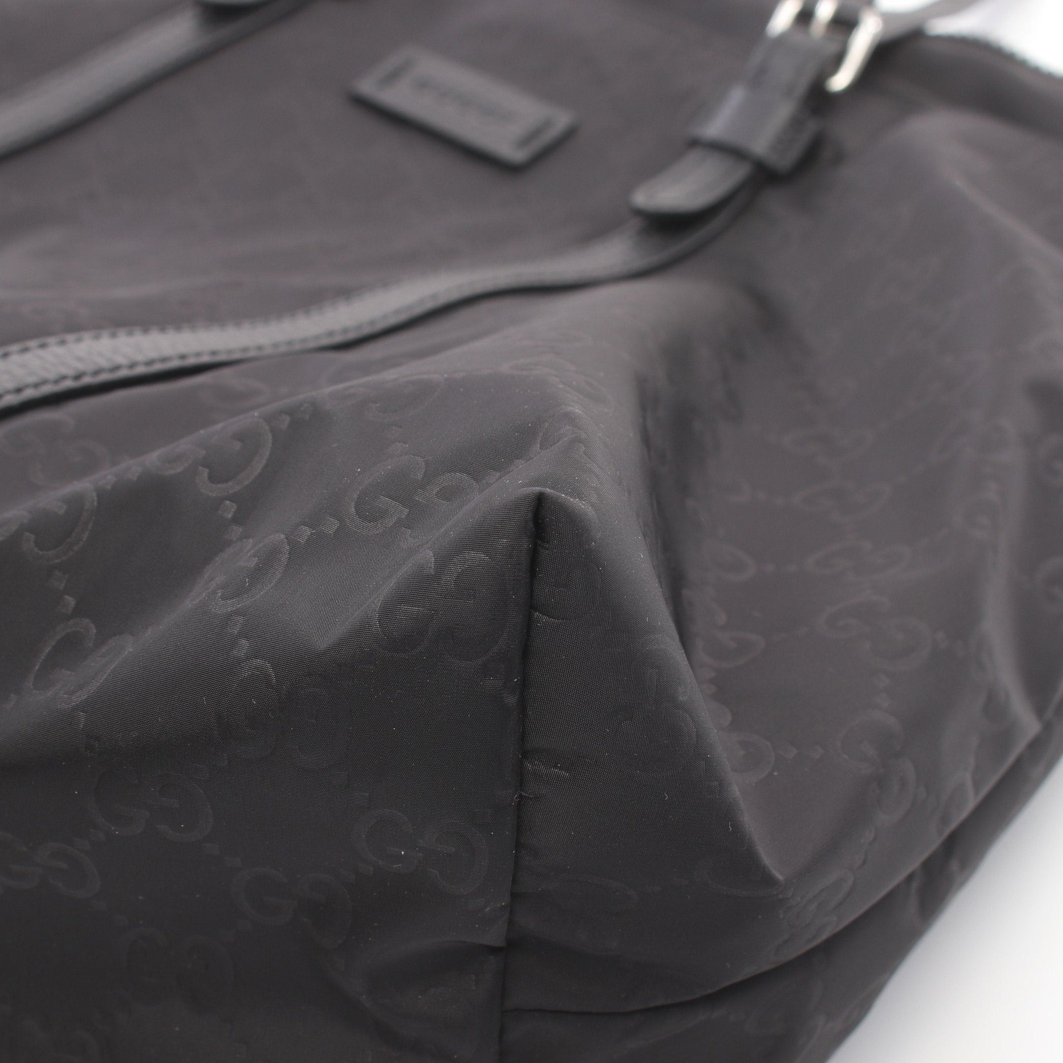Gucci Gucci Gg Pattern Handbag Tote Bag Nylon Leather Black Size ONE SIZE - 5 Thumbnail