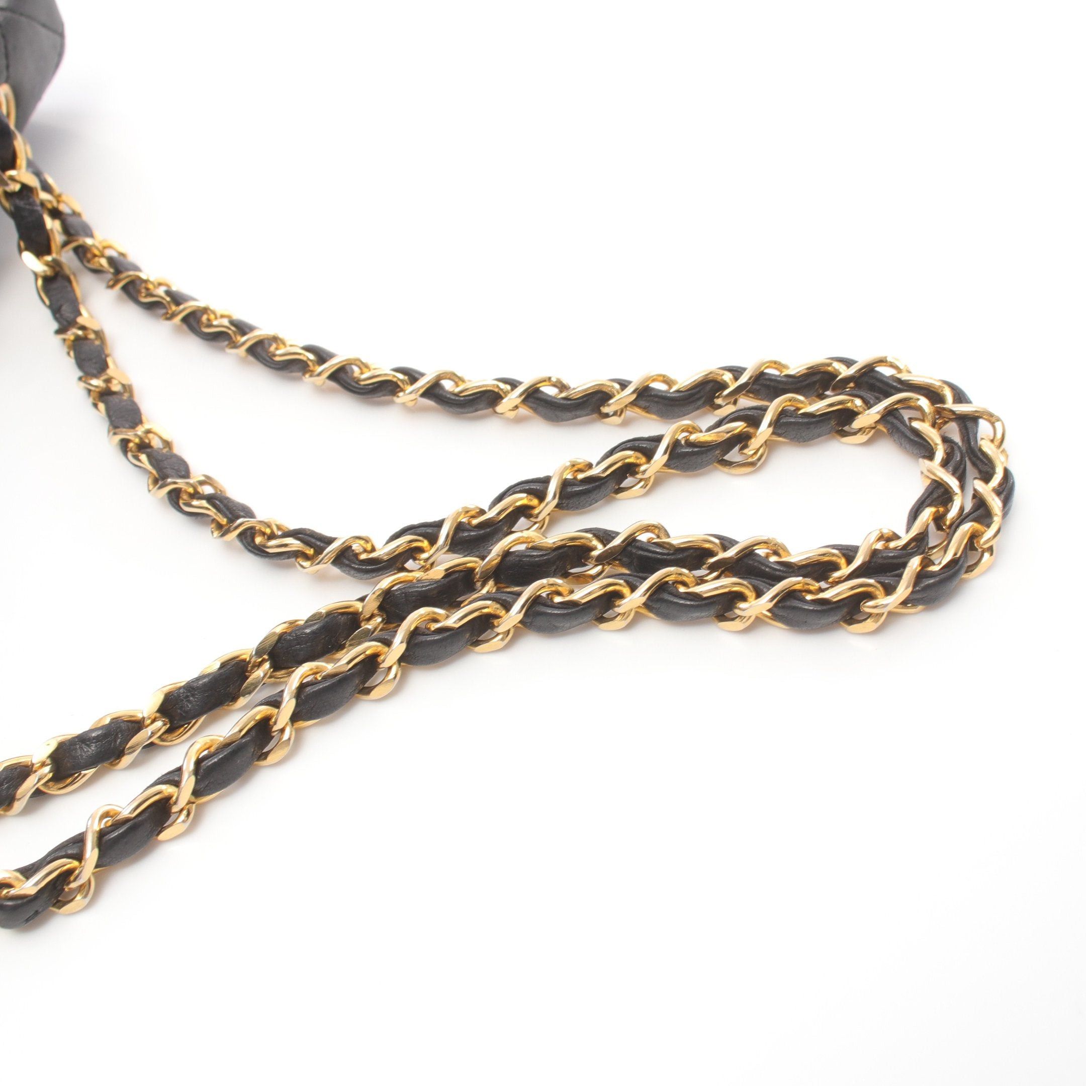 Chanel Chanel Matelasse Double Flap Chain Shoulder Bag Lambskin Black Gold Hardware Size ONE SIZE - 12 Thumbnail