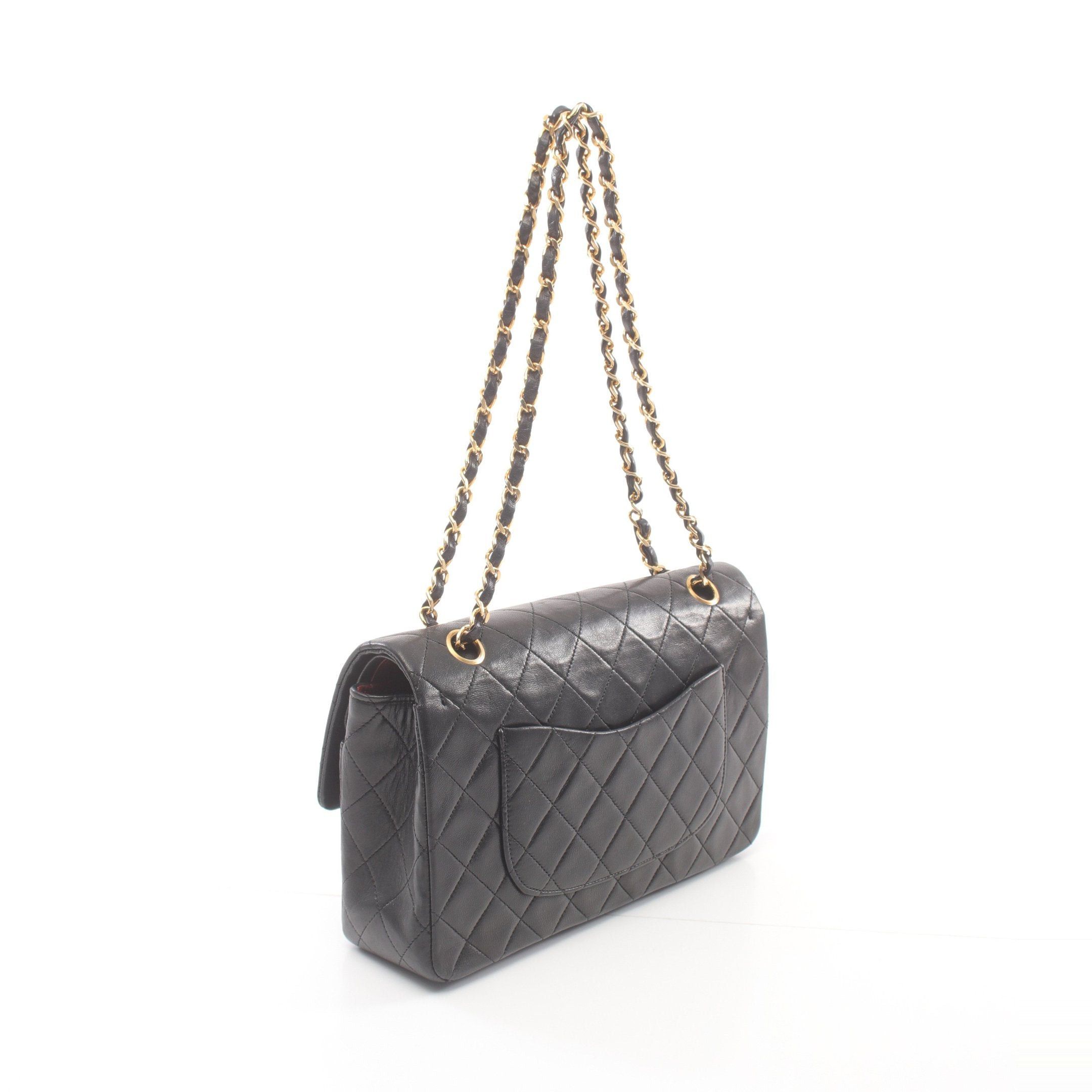 Chanel Chanel Matelasse Double Flap Chain Shoulder Bag Lambskin Black Gold Hardware Size ONE SIZE - 2 Thumbnail
