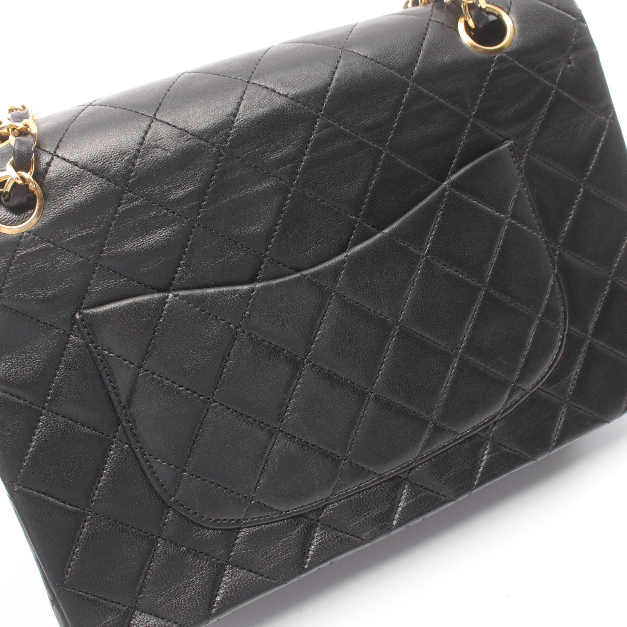 Chanel Chanel Matelasse Double Flap Chain Shoulder Bag Lambskin Black Gold Hardware Size ONE SIZE - 11 Thumbnail