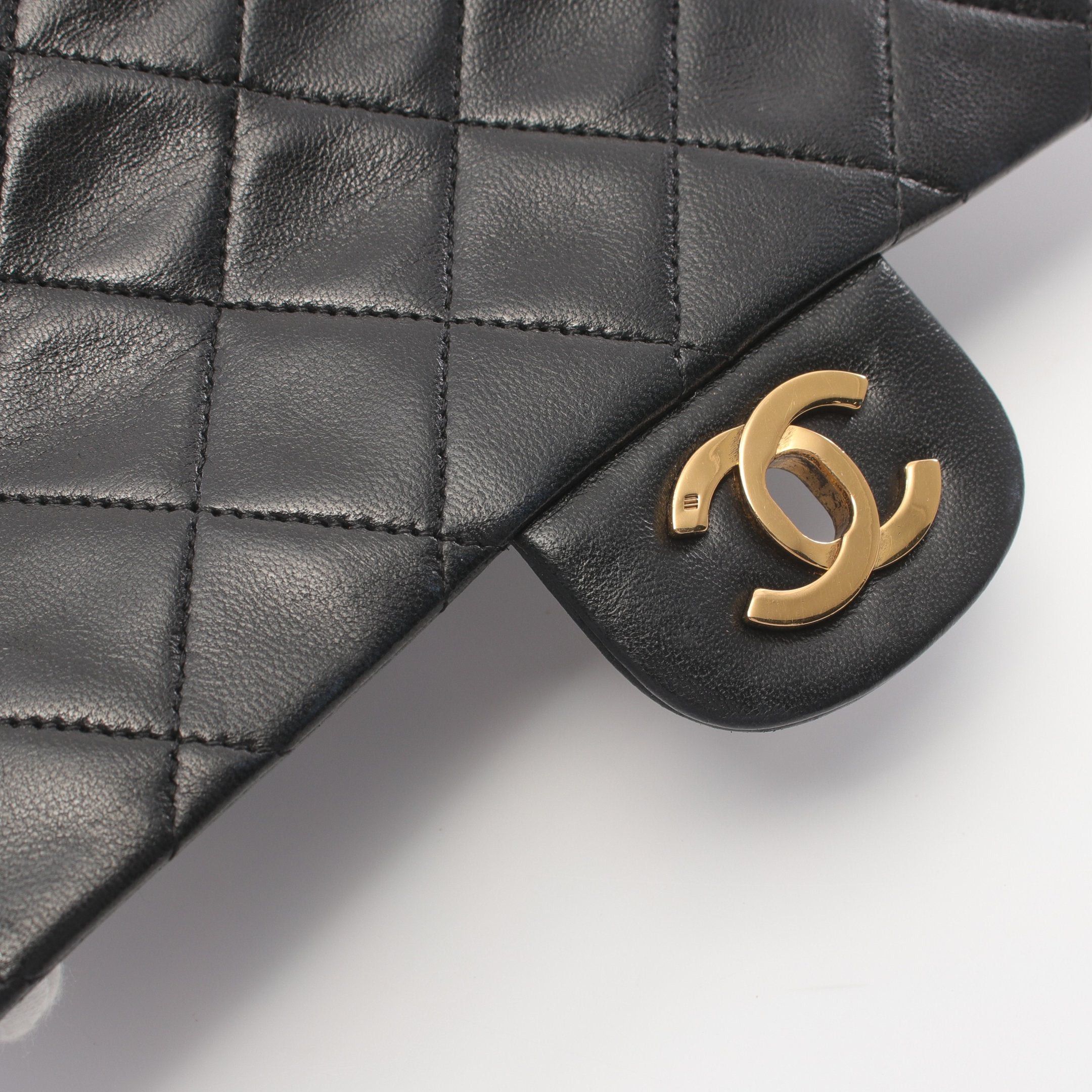 Chanel Chanel Matelasse Double Flap Chain Shoulder Bag Lambskin Black Gold Hardware Size ONE SIZE - 10 Thumbnail