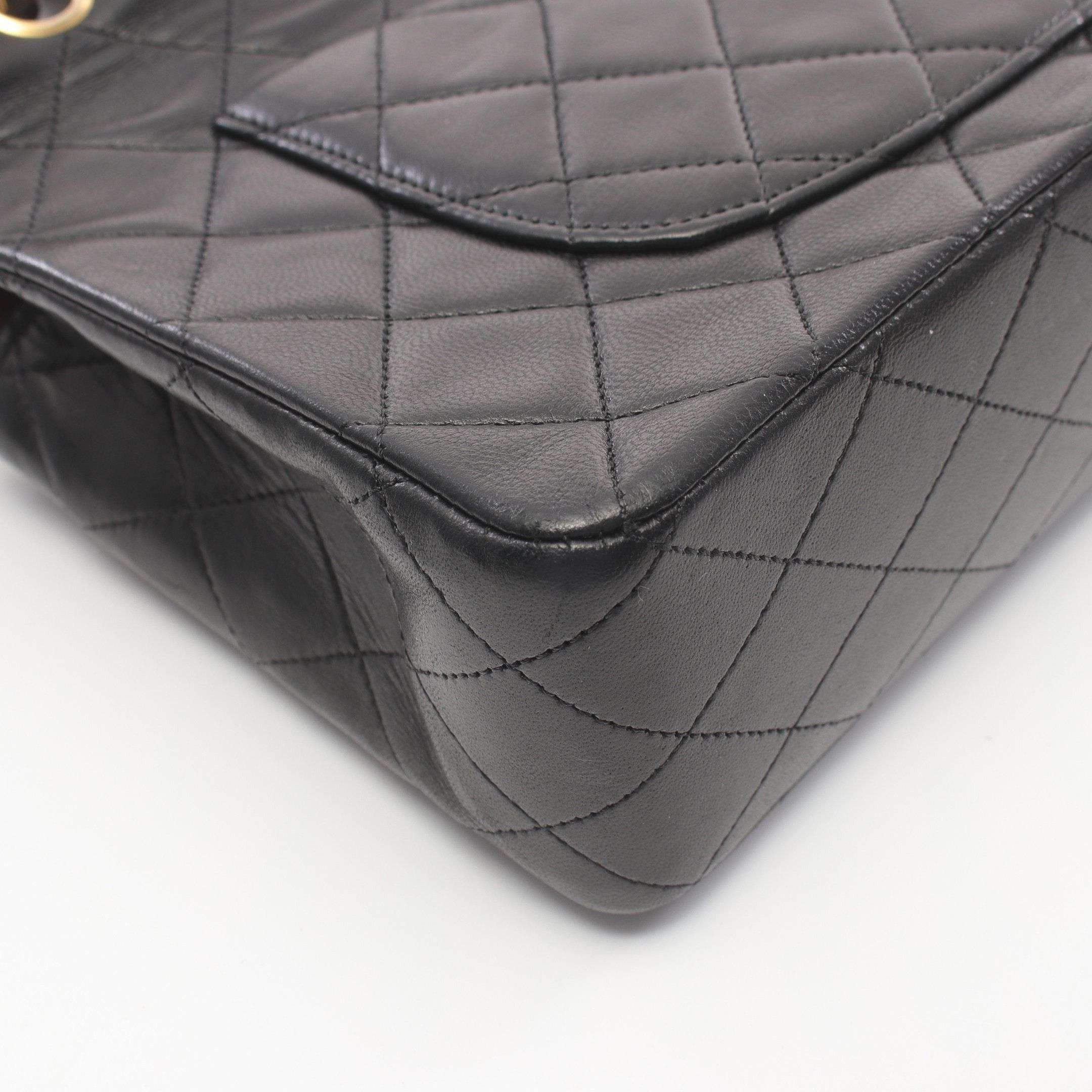 Chanel Chanel Matelasse Double Flap Chain Shoulder Bag Lambskin Black Gold Hardware Size ONE SIZE - 8 Thumbnail
