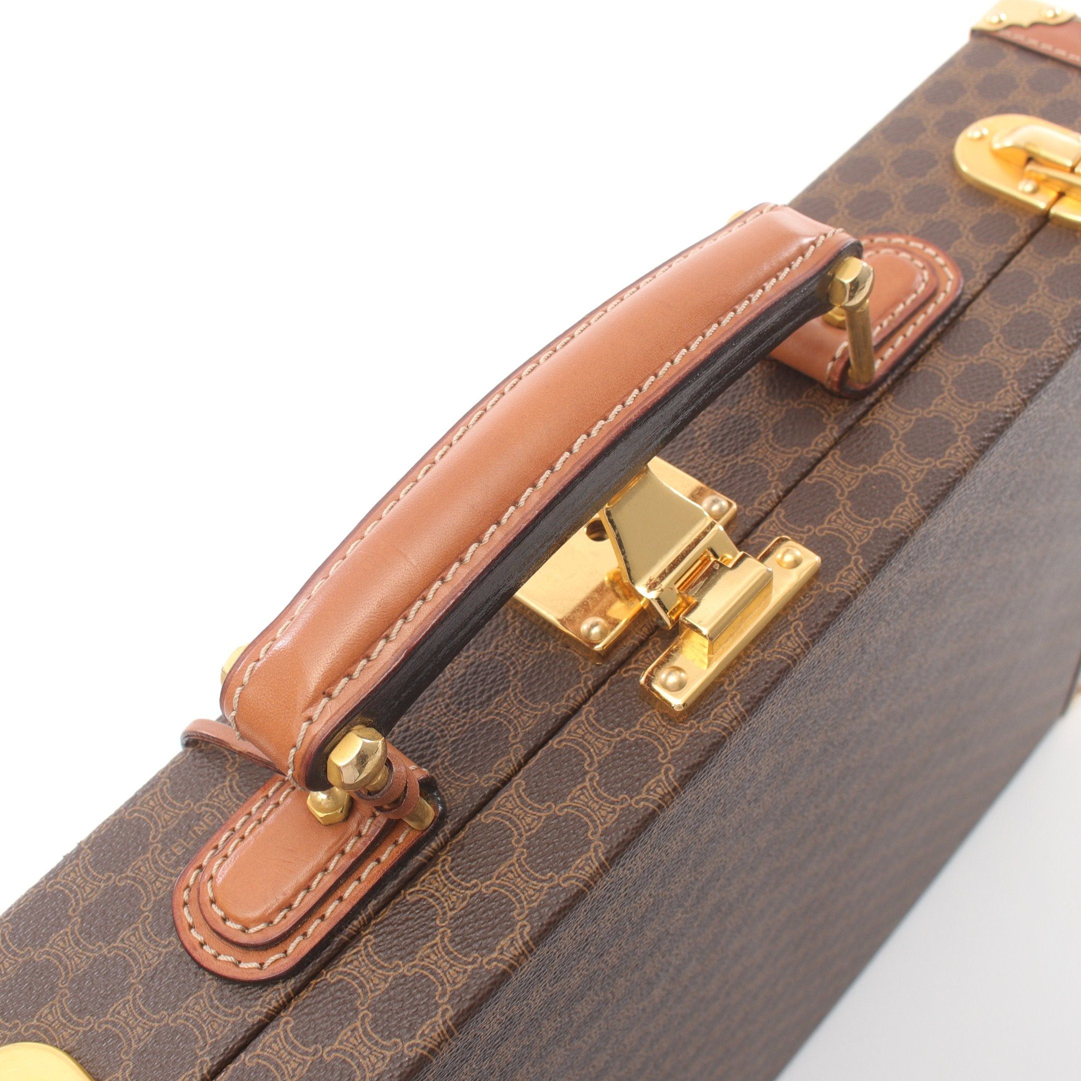 Celine Celine Macadam Attache Case Business Bag Leather Dark Brown Size ONE SIZE - 8 Thumbnail