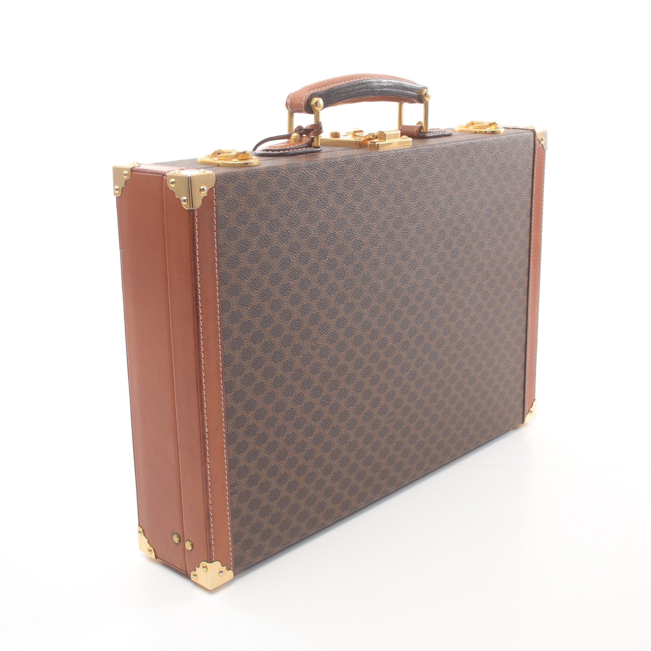 Celine Celine Macadam Attache Case Business Bag Leather Dark Brown Size ONE SIZE - 2 Thumbnail