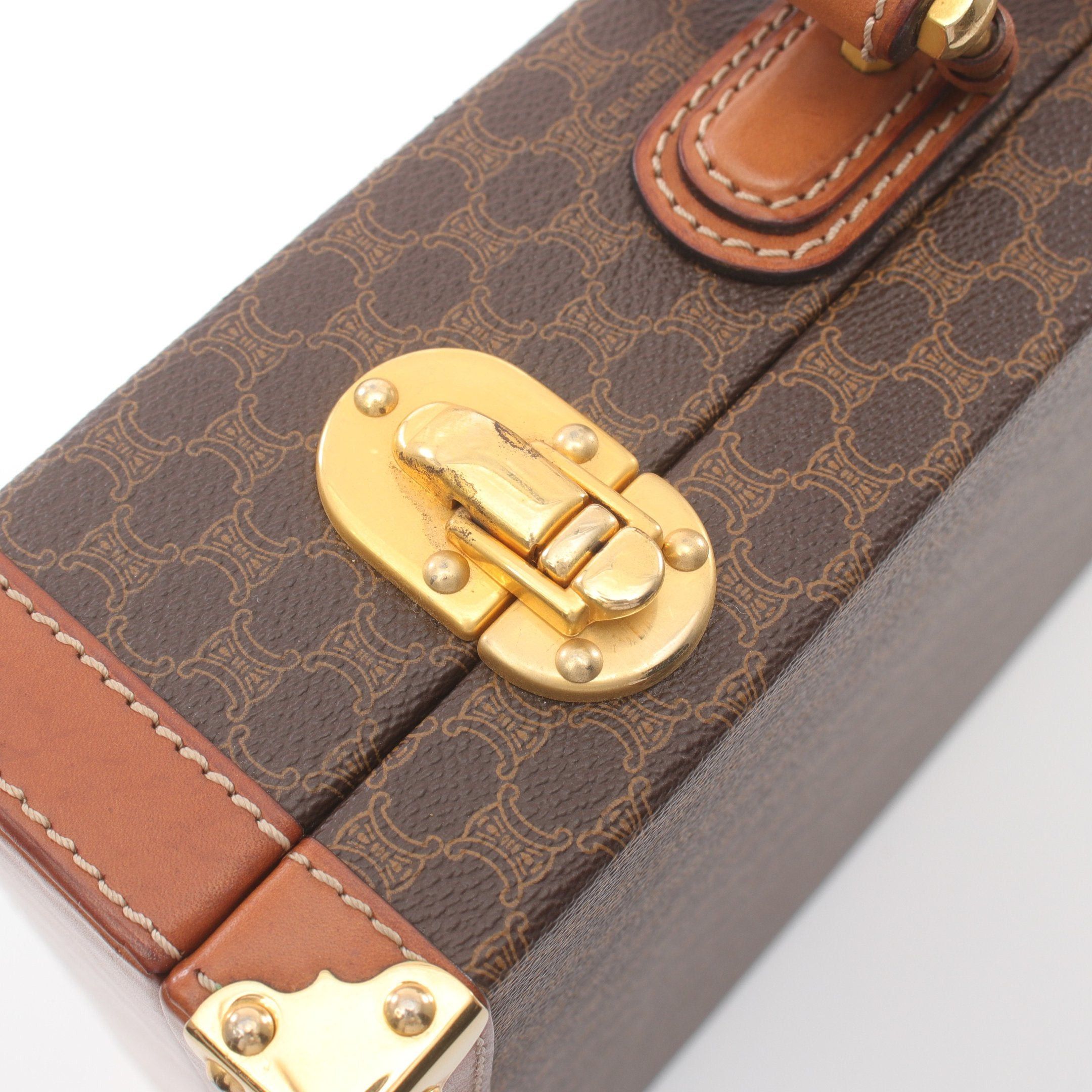Celine Celine Macadam Attache Case Business Bag Leather Dark Brown Size ONE SIZE - 7 Thumbnail