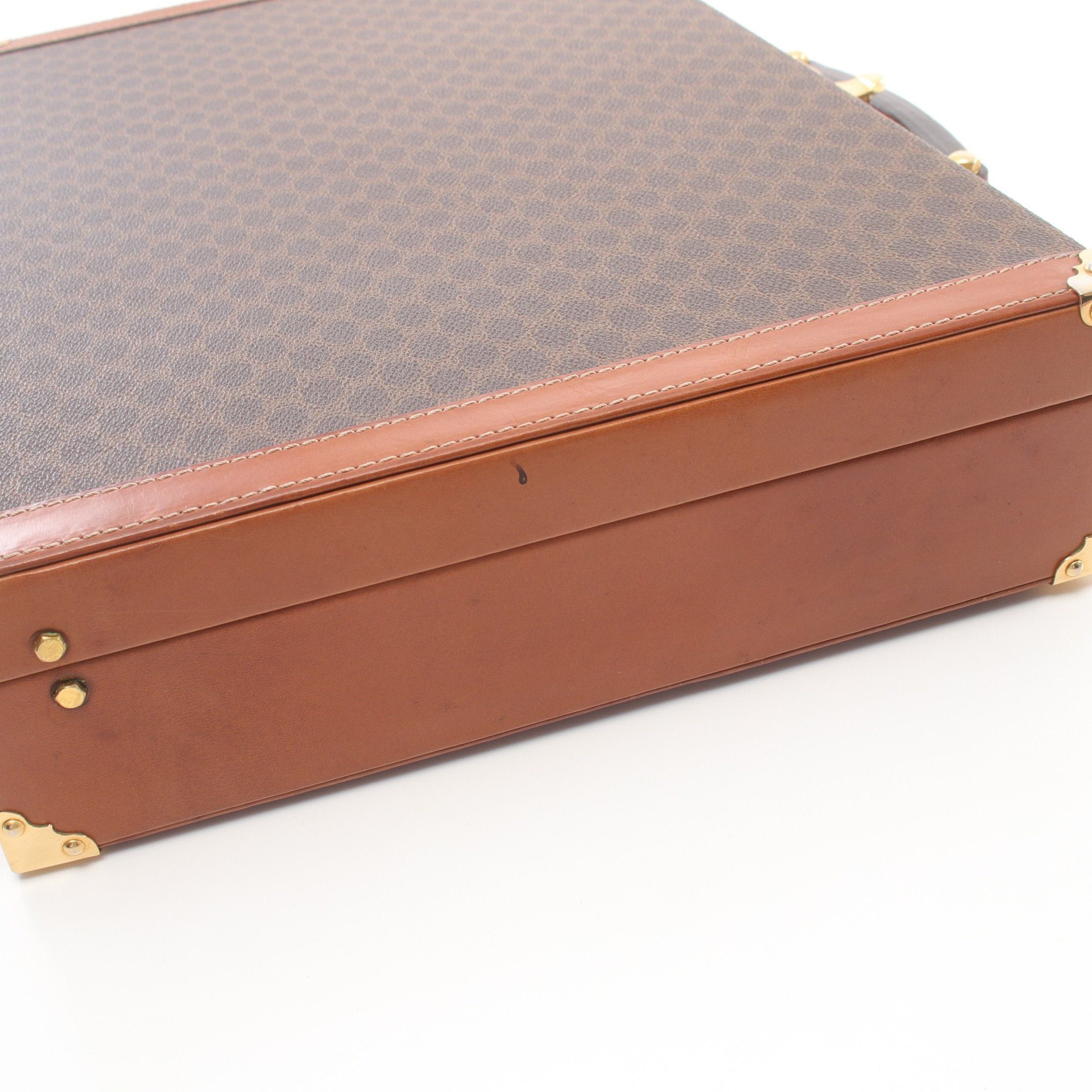 Celine Celine Macadam Attache Case Business Bag Leather Dark Brown Size ONE SIZE - 9 Thumbnail
