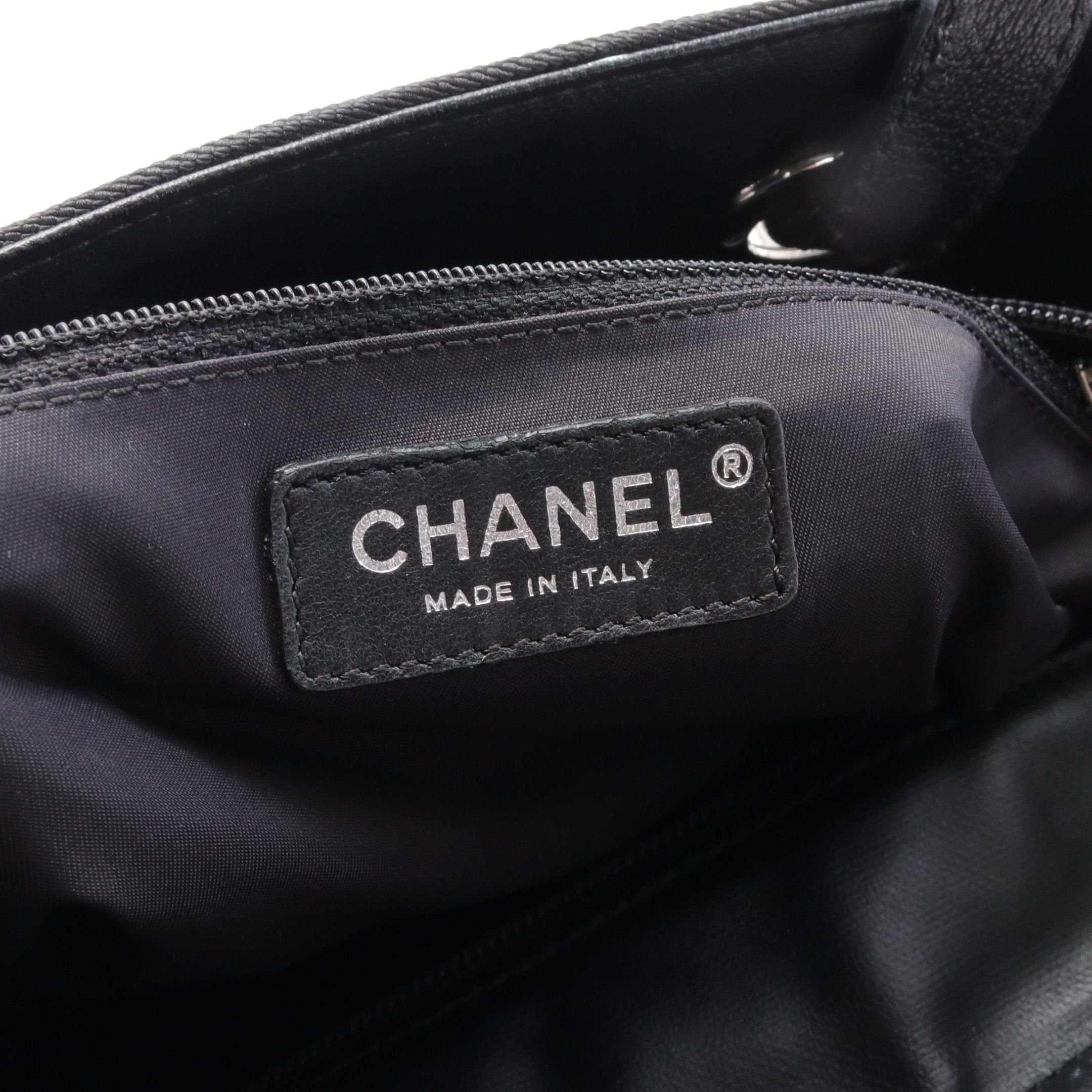 Chanel Chanel Paris Biarritz Pm Handbag Tote Bag Coated Canvas Leather Black Silver Hardware Size ONE SIZE - 4 Thumbnail