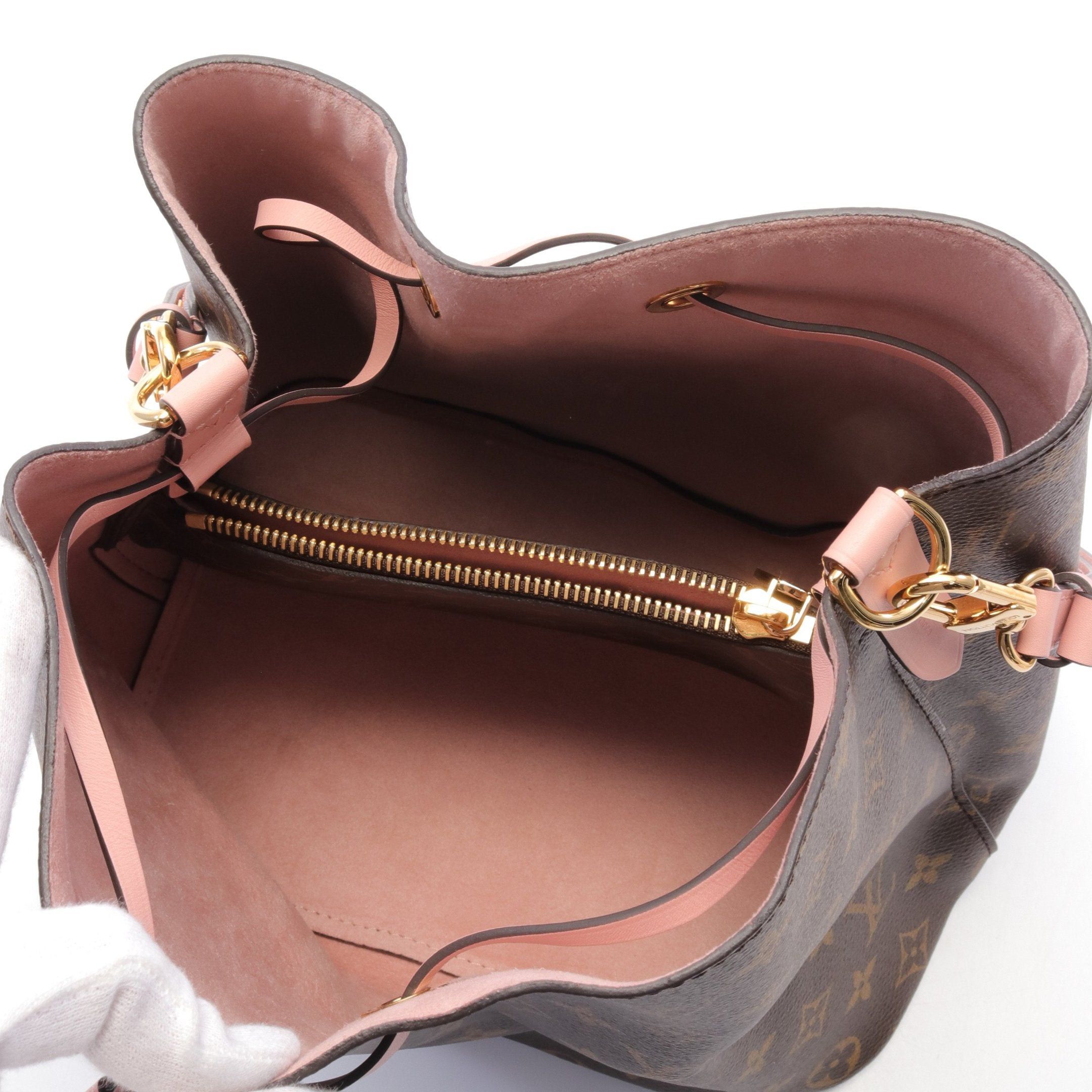 Louis Vuitton Louis Vuitton Neo Noe Monogram Rose Poodle Shoulder Bag Leather Brown Light Pink Size ONE SIZE - 3 Thumbnail