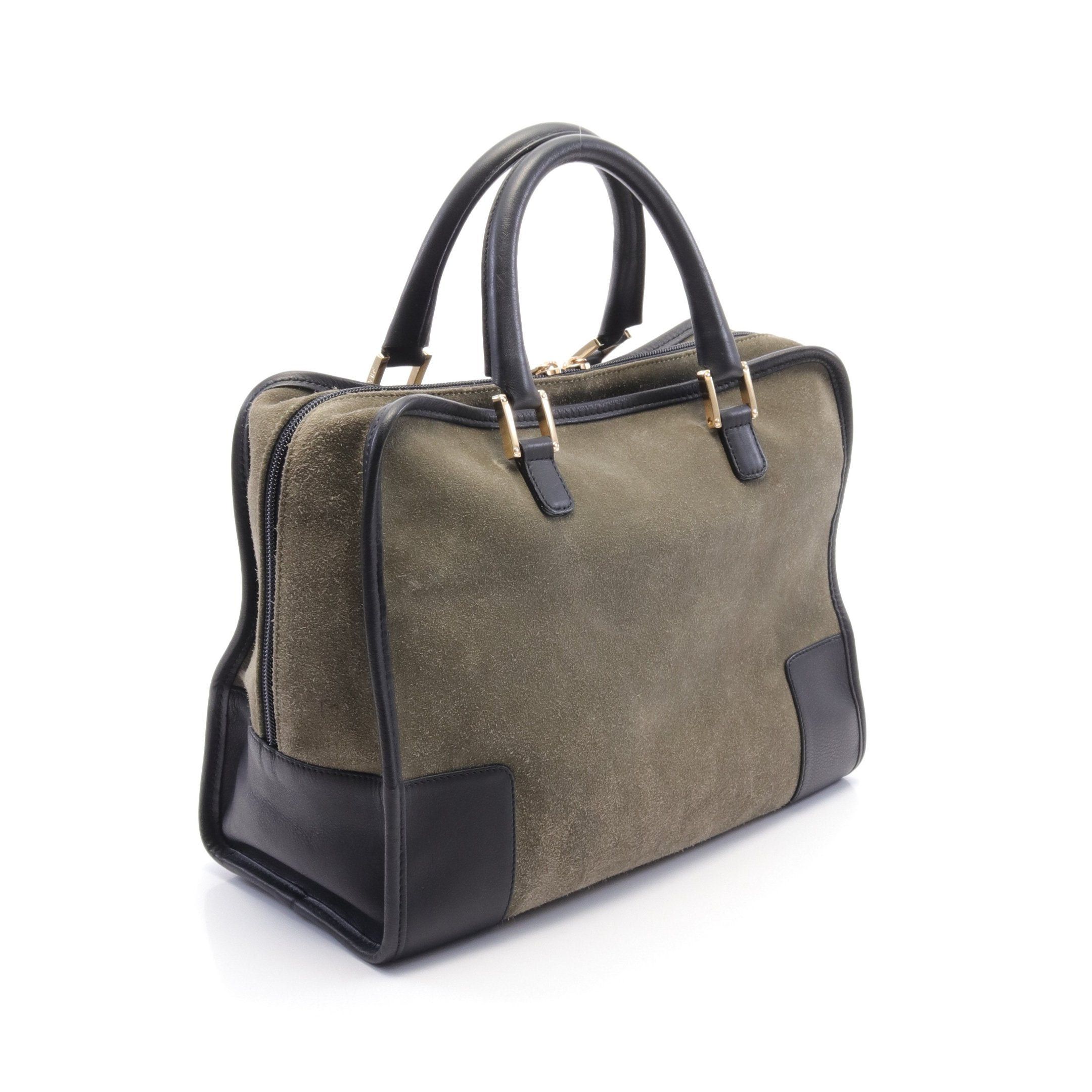 Loewe Loewe Amazona32 Handbag Suede Leather Gray Green Black Size ONE SIZE - 2 Thumbnail
