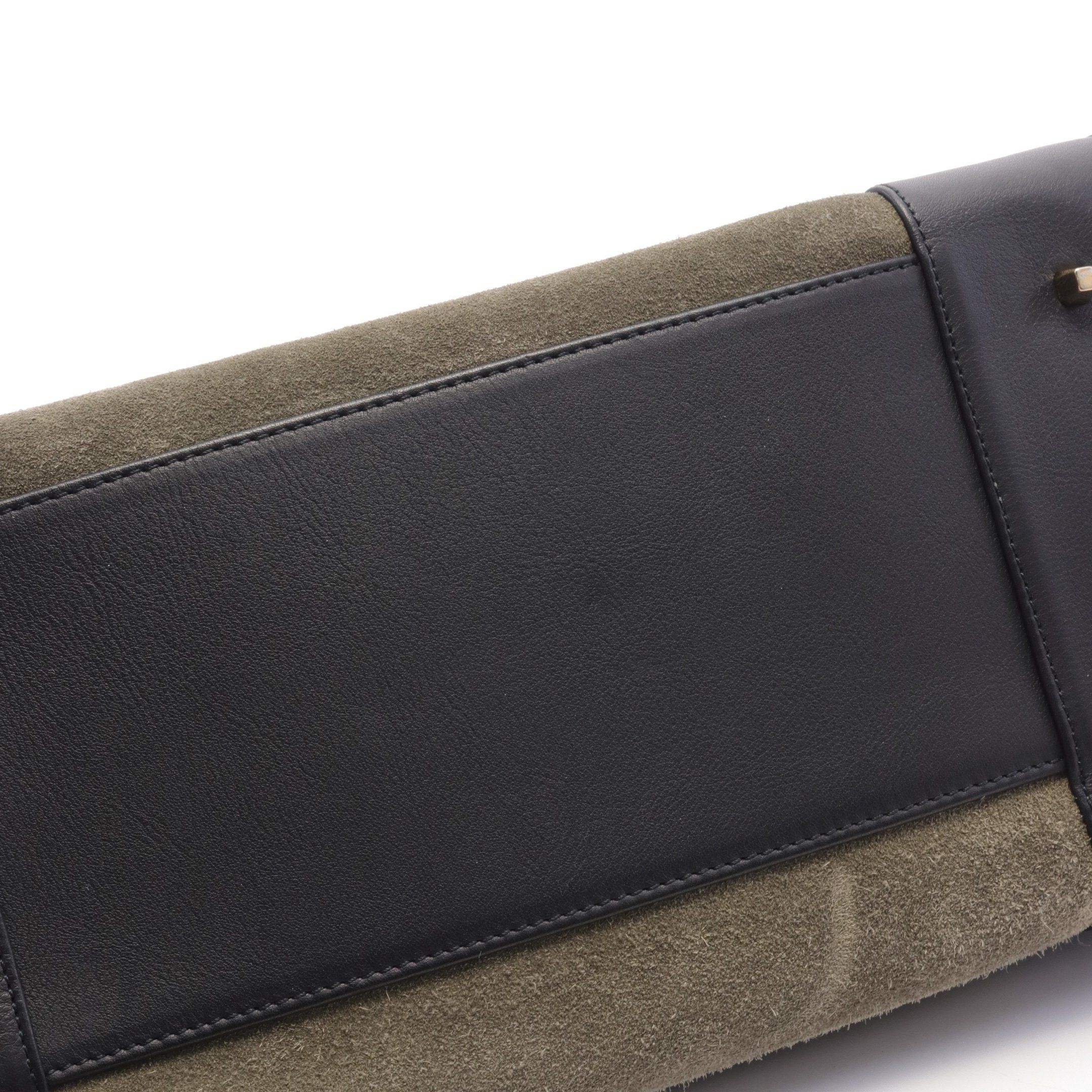 Loewe Loewe Amazona32 Handbag Suede Leather Gray Green Black Size ONE SIZE - 7 Thumbnail