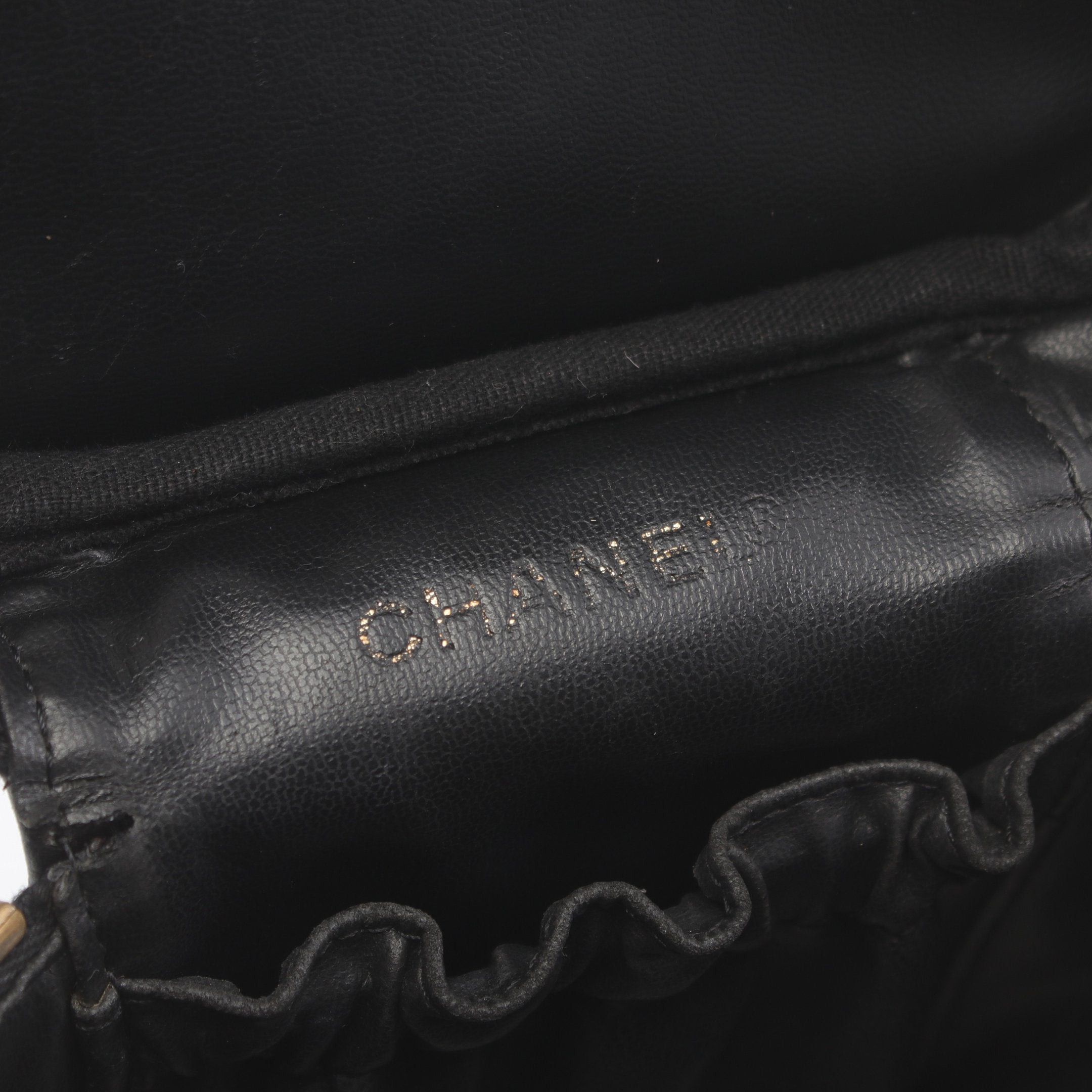 Chanel Chanel Coco Mark Handbag Vanity Bag Caviar Skin Black Gold Hardware Size ONE SIZE - 4 Thumbnail