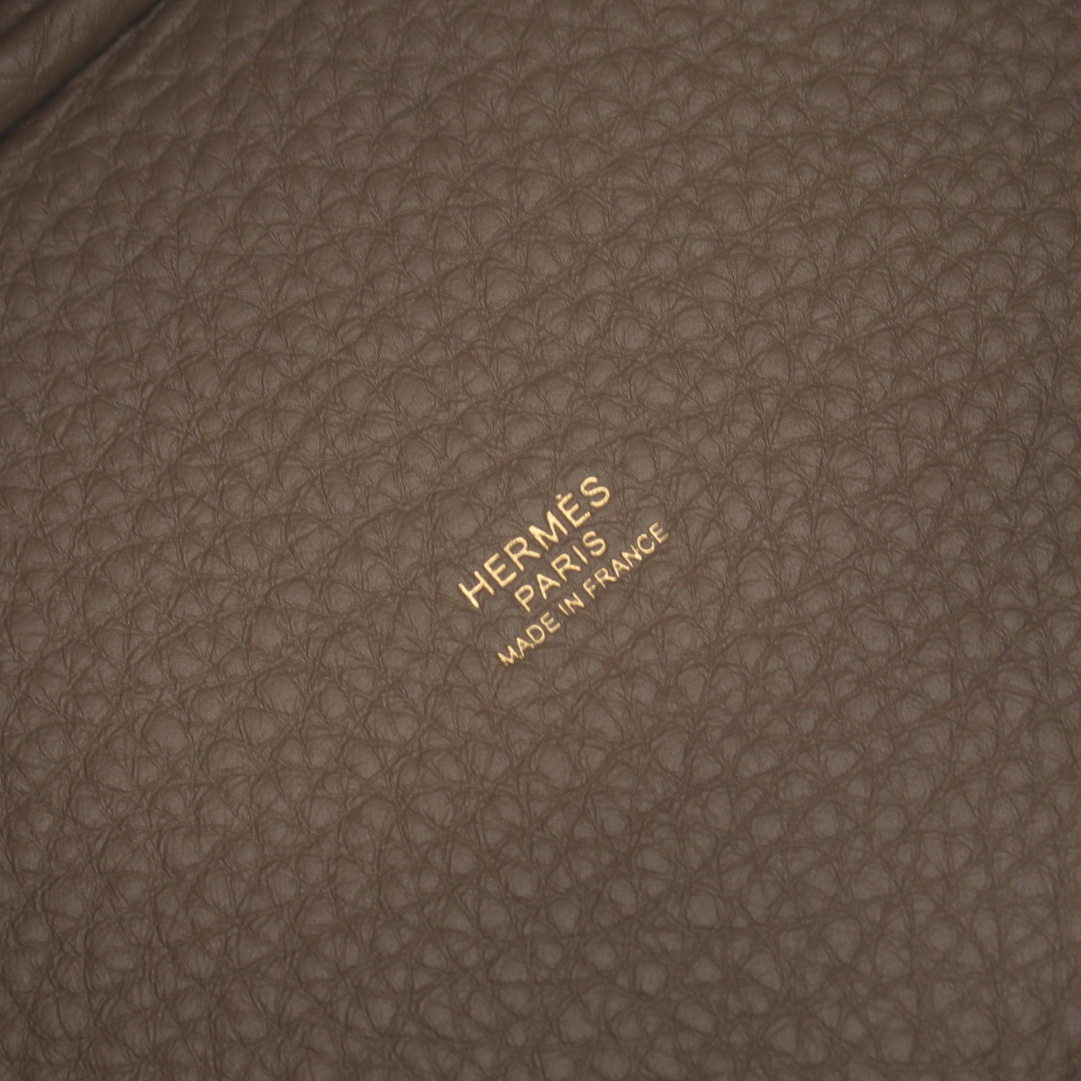 Hermes Hermes Picotan Lock Pm Etoupe Handbag Clemence Leather Gray Brown Gold Hardware Double Engraved Size ONE SIZE - 4 Thumbnail