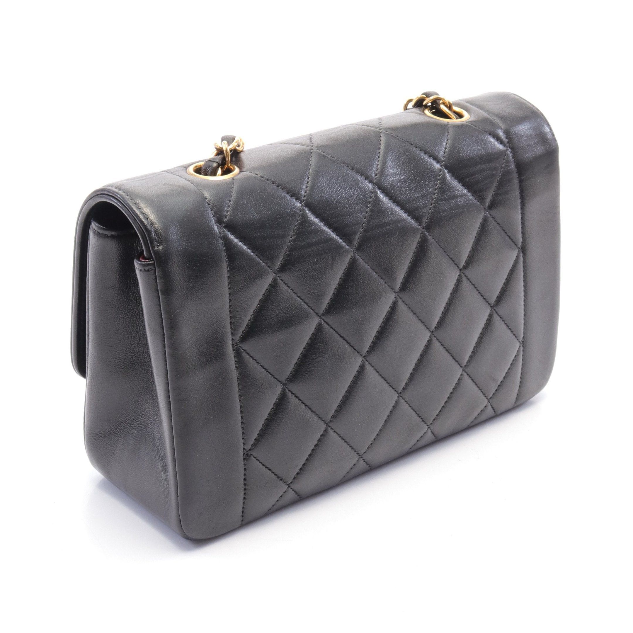Chanel Chanel Matelasse Diana Flap Chain Shoulder Bag Lambskin Black Gold Hardware Size ONE SIZE - 2 Thumbnail