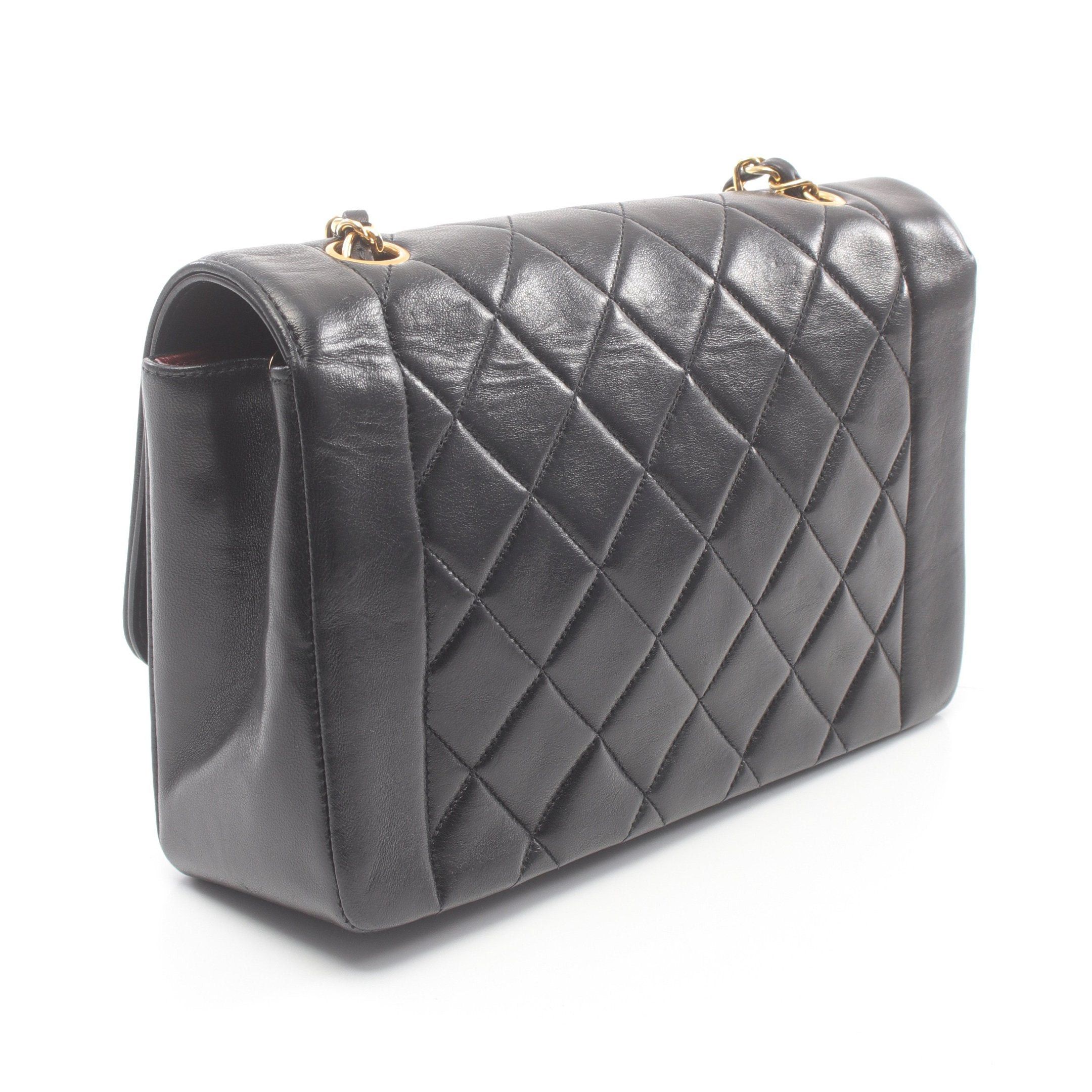 Chanel Chanel Matelasse Diana Flap Chain Shoulder Bag Lambskin Black Gold Hardware Size ONE SIZE - 2 Thumbnail