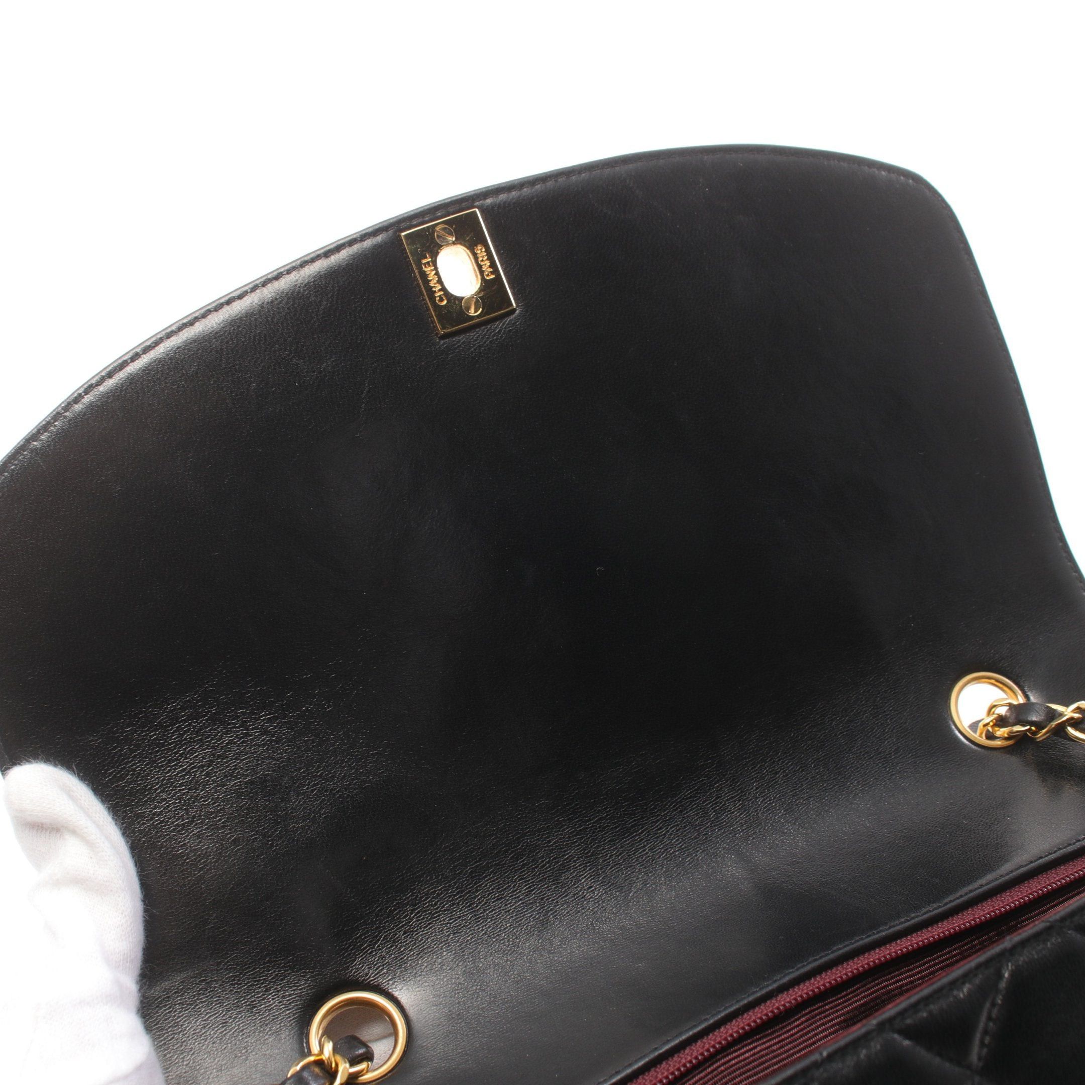 Chanel Chanel Matelasse Diana Flap Chain Shoulder Bag Lambskin Black Gold Hardware Size ONE SIZE - 7 Thumbnail