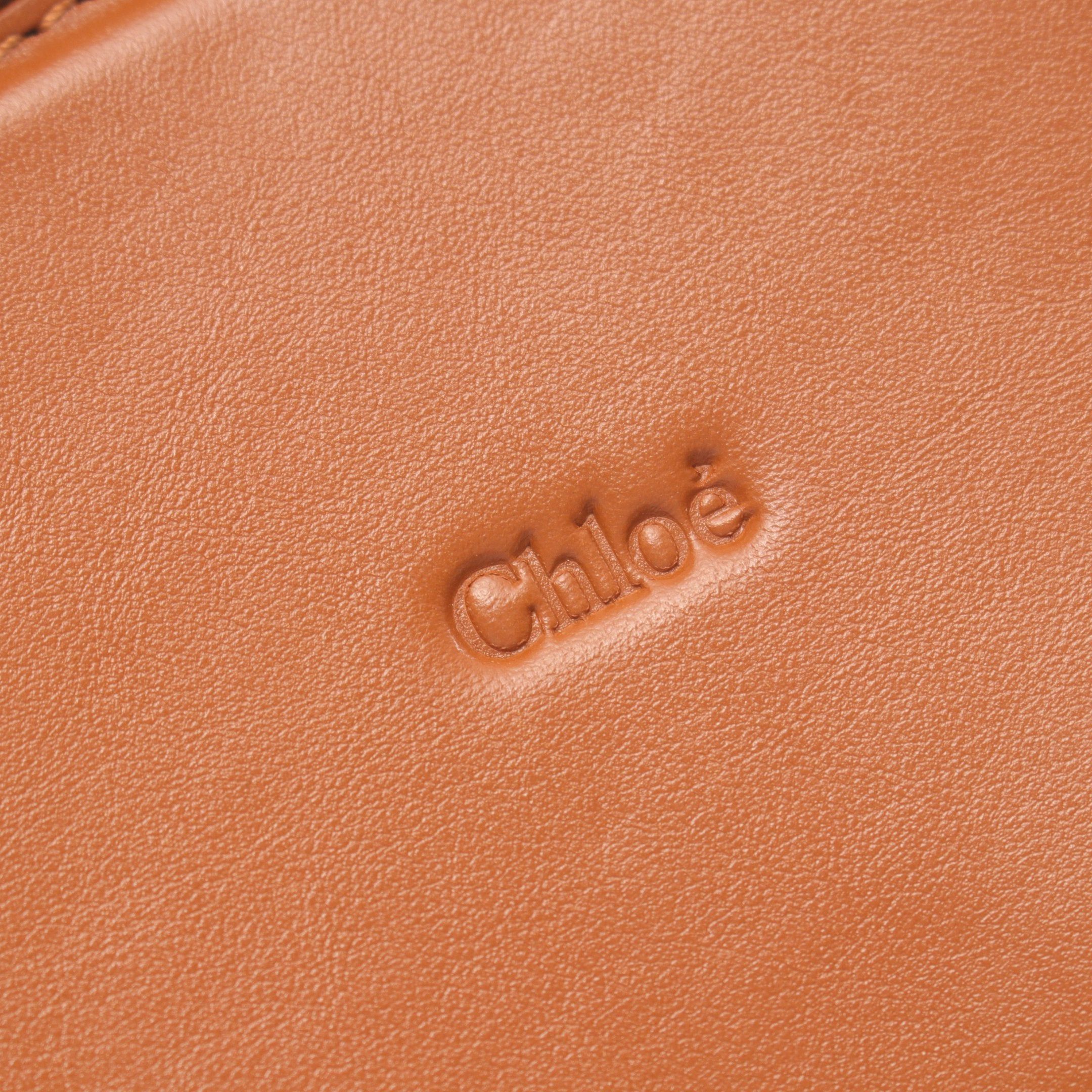 Chloe Chloe Sense Small Basket Bag Handbag Raffia Leather Beige Light Brown Size ONE SIZE - 4 Thumbnail