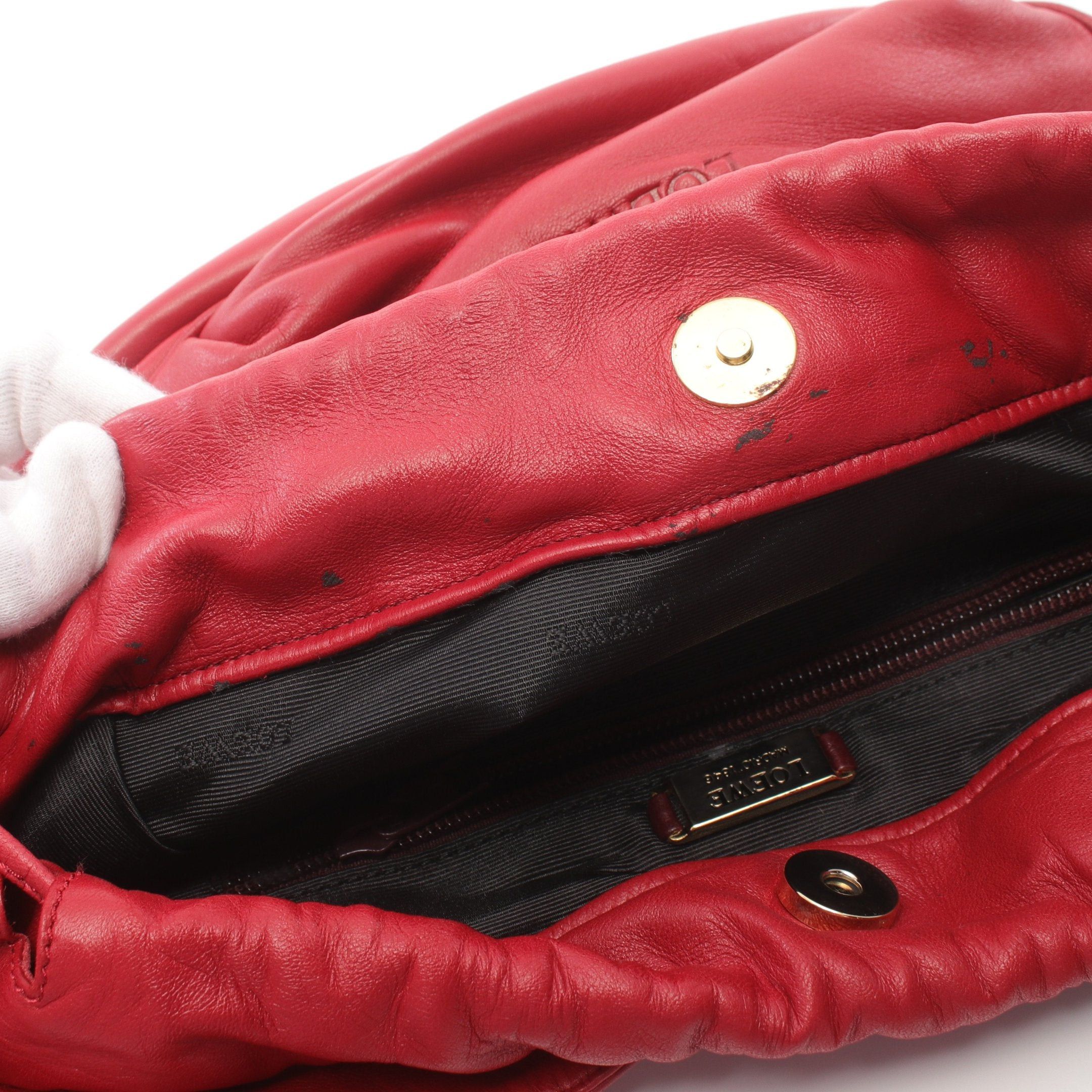 Loewe Loewe Anagram Shoulder Bag Leather Red Size ONE SIZE - 6 Thumbnail