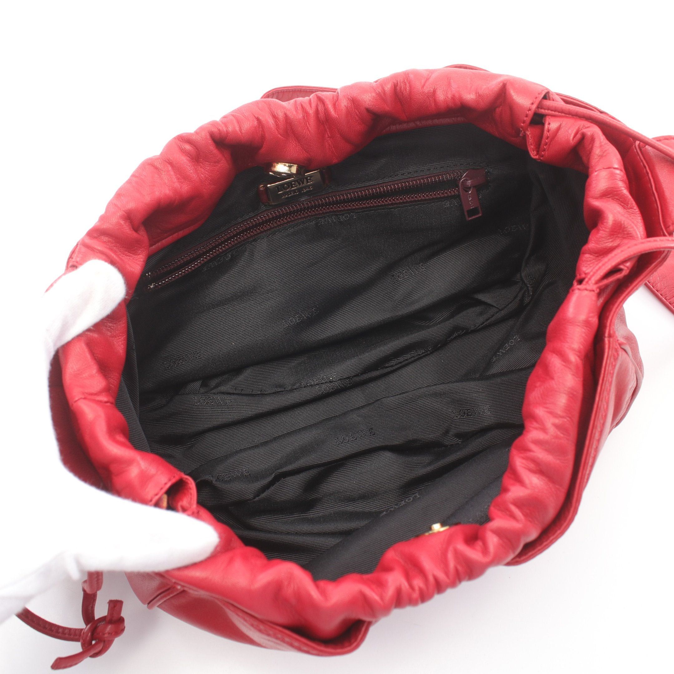 Loewe Loewe Anagram Shoulder Bag Leather Red Size ONE SIZE - 3 Thumbnail