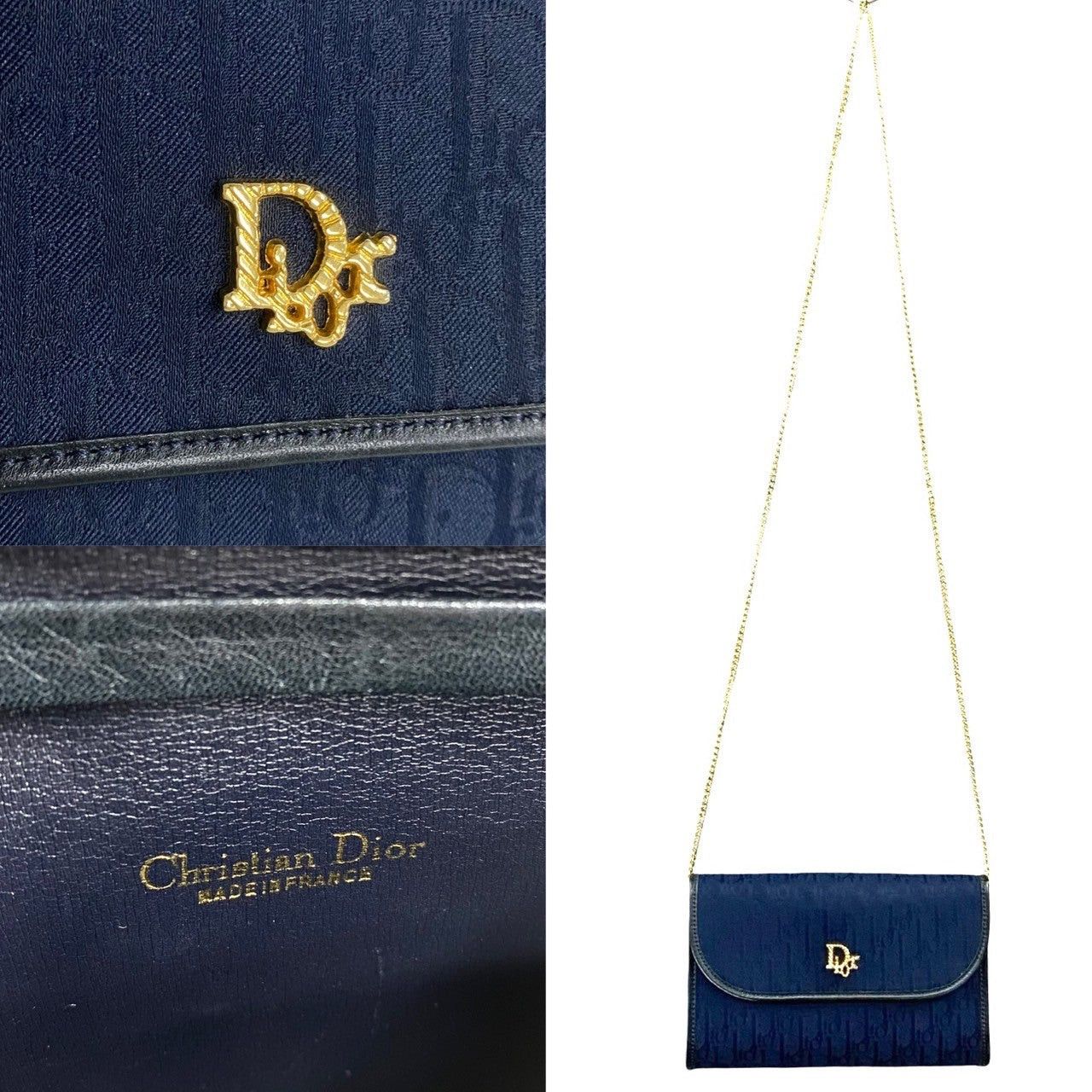 Dior Dior Shoulder Bag Navy Leather Size ONE SIZE - 3 Thumbnail