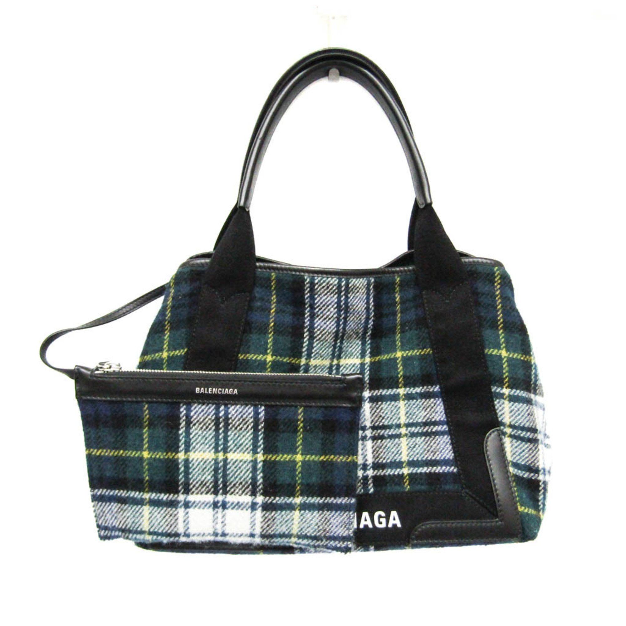 Balenciaga Navy Cabas Multicolour Wool Handbag (Pre-Owned) Size ONE SIZE - 13 Thumbnail
