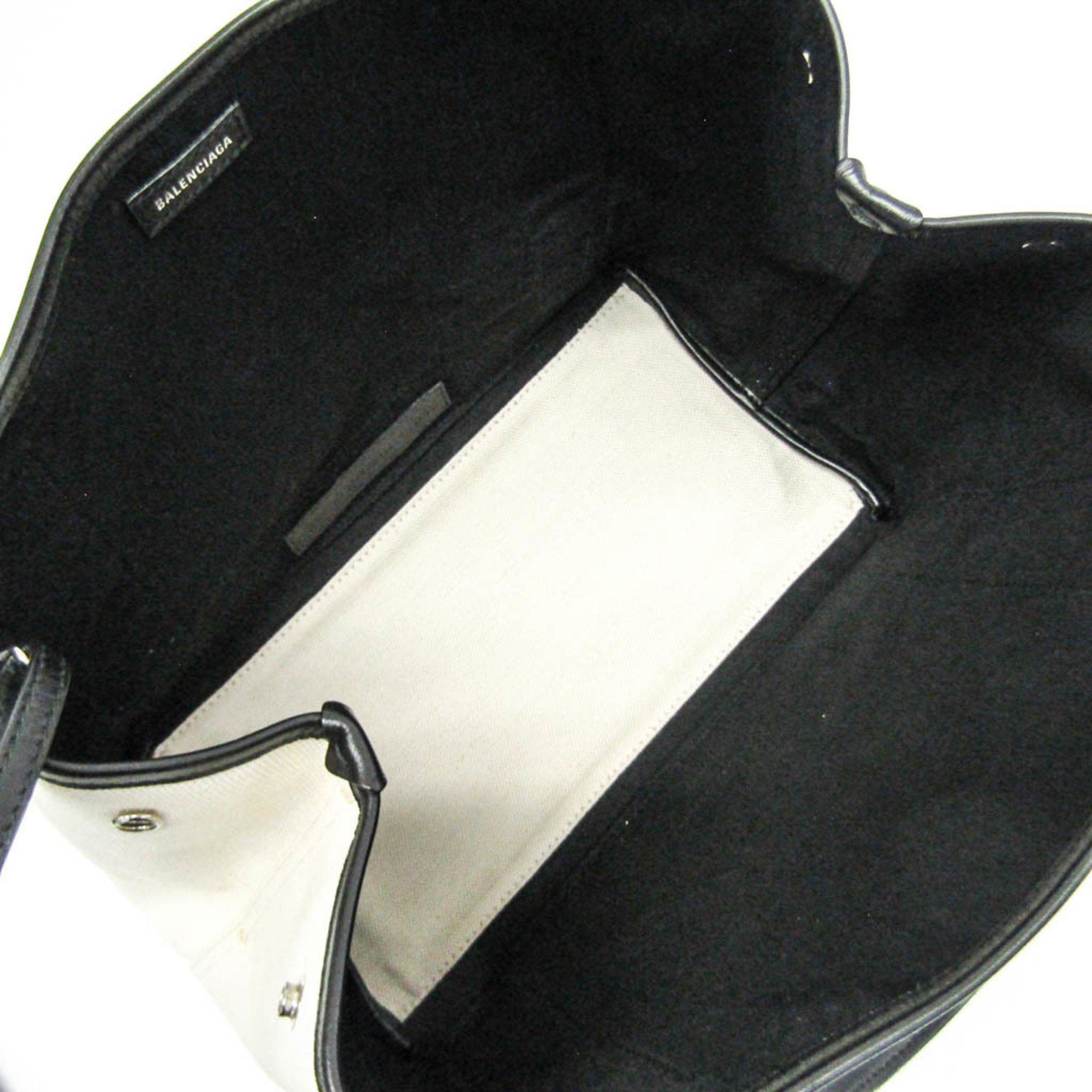 Balenciaga Navy Cabas White Canvas Handbag (Pre-Owned) Size ONE SIZE - 6 Thumbnail
