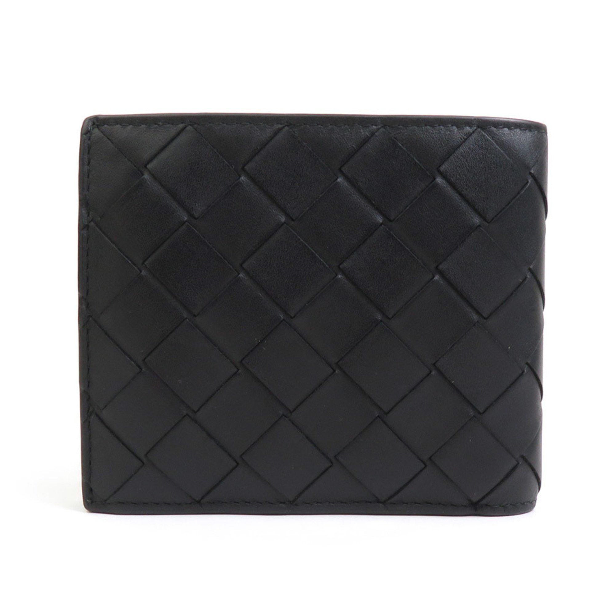 Bottega Veneta BOTTEGA VENETA Bi-fold Wallet Intrecciato Leather Black Men's Women's H30623K Size ONE SIZE - 2 Thumbnail