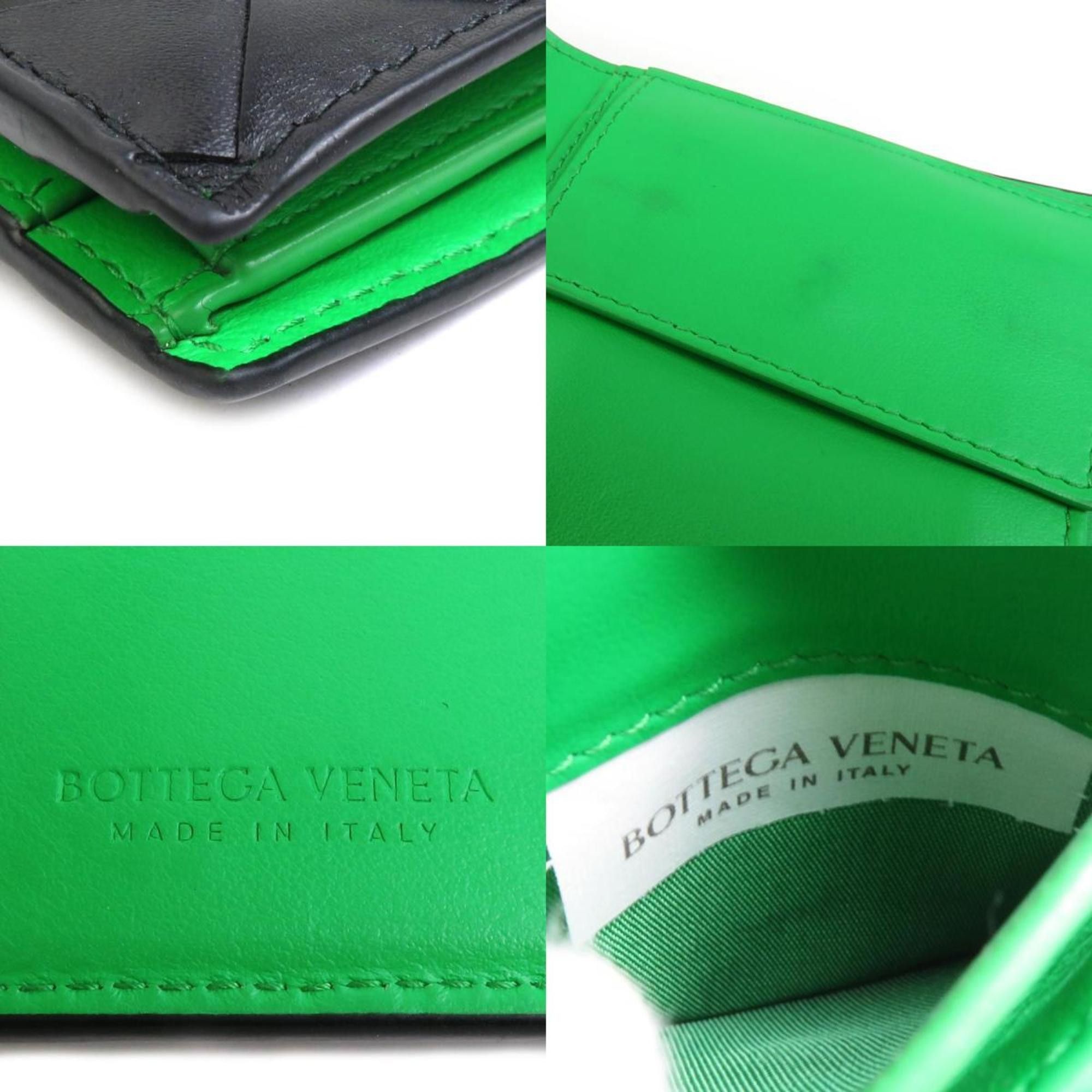Bottega Veneta BOTTEGA VENETA Bi-fold Wallet Intrecciato Leather Black Men's Women's H30623K Size ONE SIZE - 5 Thumbnail