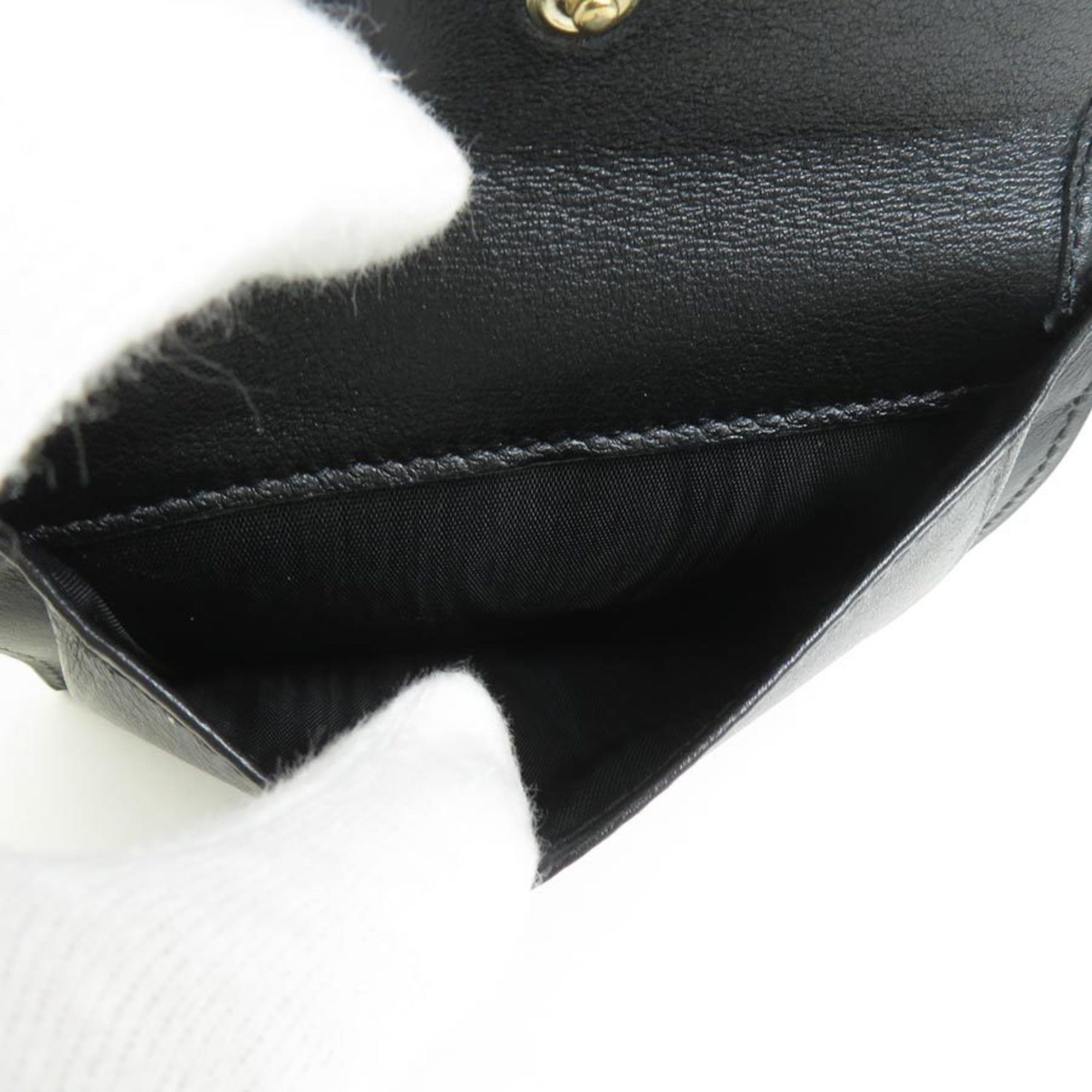 Valentino Valentino Garavani Tri-fold Wallet Leather Black Women's H30635G Size ONE SIZE - 4 Thumbnail