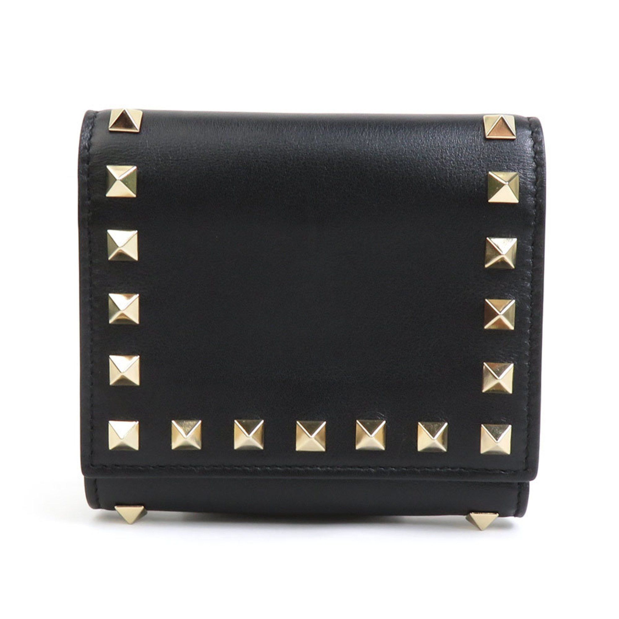 Valentino Valentino Garavani Tri-fold Wallet Leather Black Women's H30635G Size ONE SIZE - 2 Thumbnail