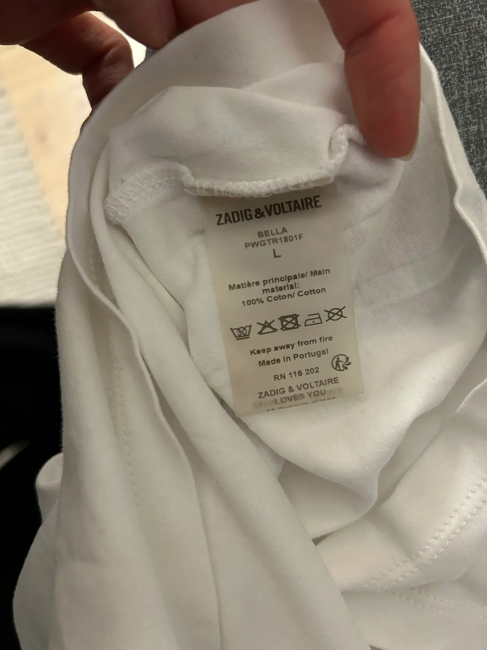Zadig & Voltaire Zadig & Voltaire Bella Short Sleeve T-shirt Size L / US 10 / IT 46 - 3 Thumbnail