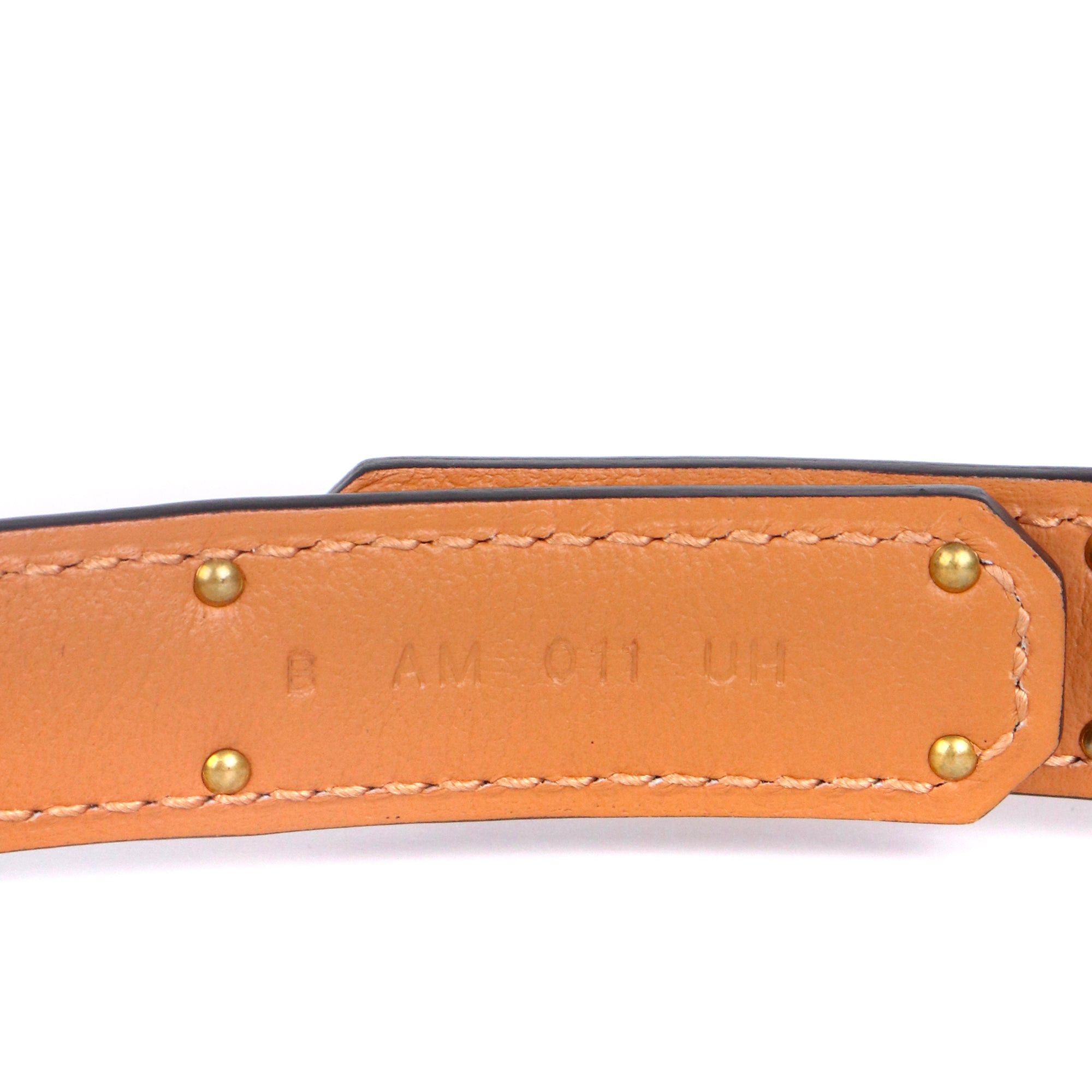 Hermes HERMÈS - Kelly 18 Hermès belt in black epsom leather with rose gold jewelry Size ONE SIZE - 6 Thumbnail