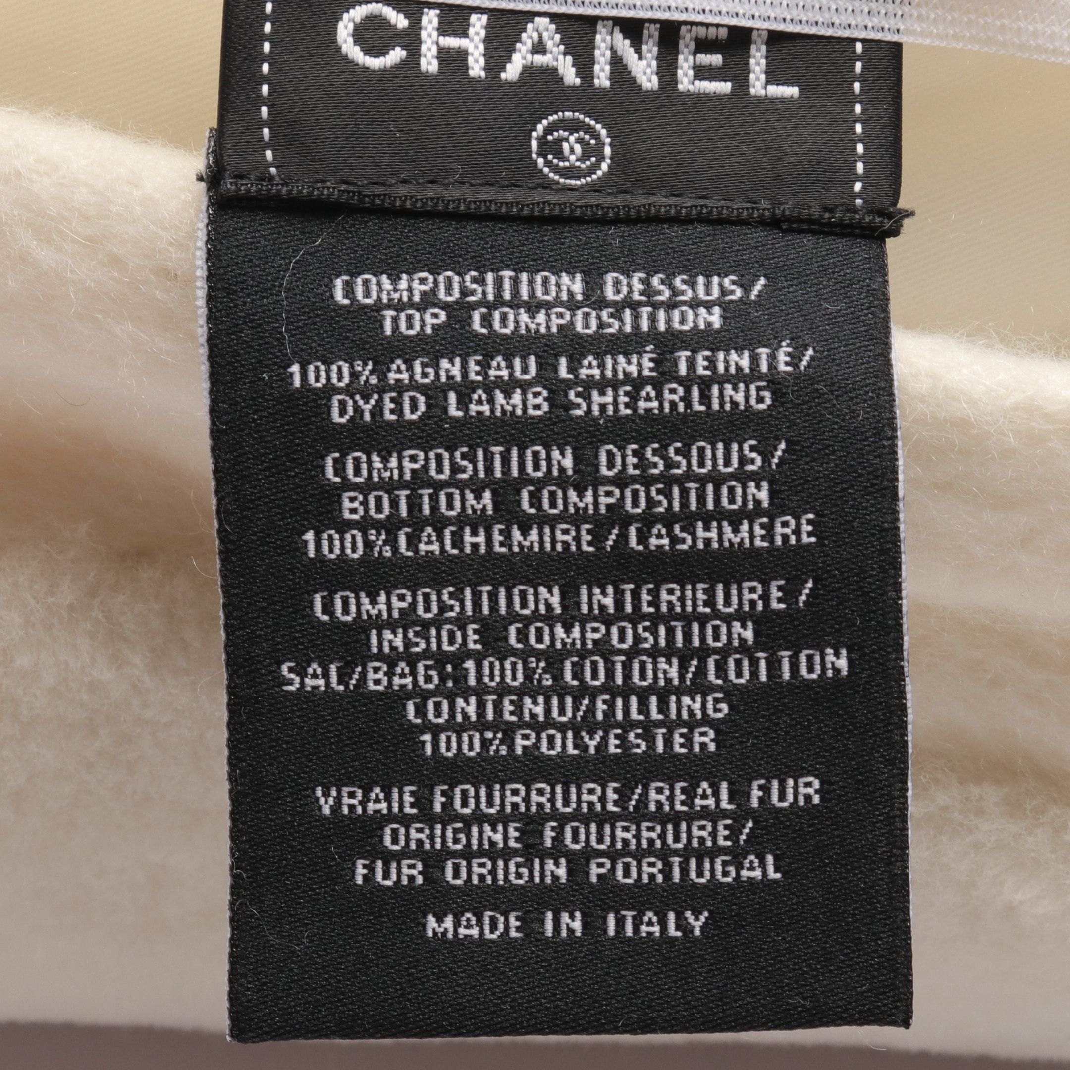 Chanel Chanel Coco Mark Cushion Interior Mouton Cashmere Off White Black Size ONE SIZE - 4 Thumbnail