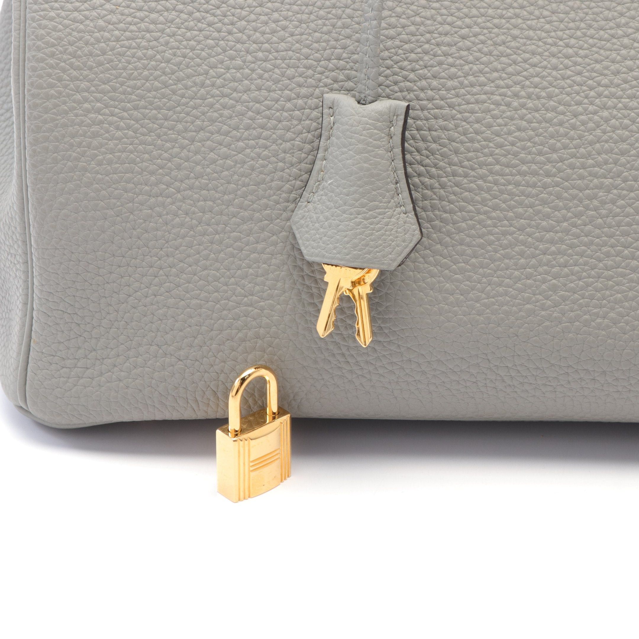 Hermes Hermes Birkin 30 Blue Glacier Handbag Togo Gray Gold Hardware X Stamp Size ONE SIZE - 6 Thumbnail