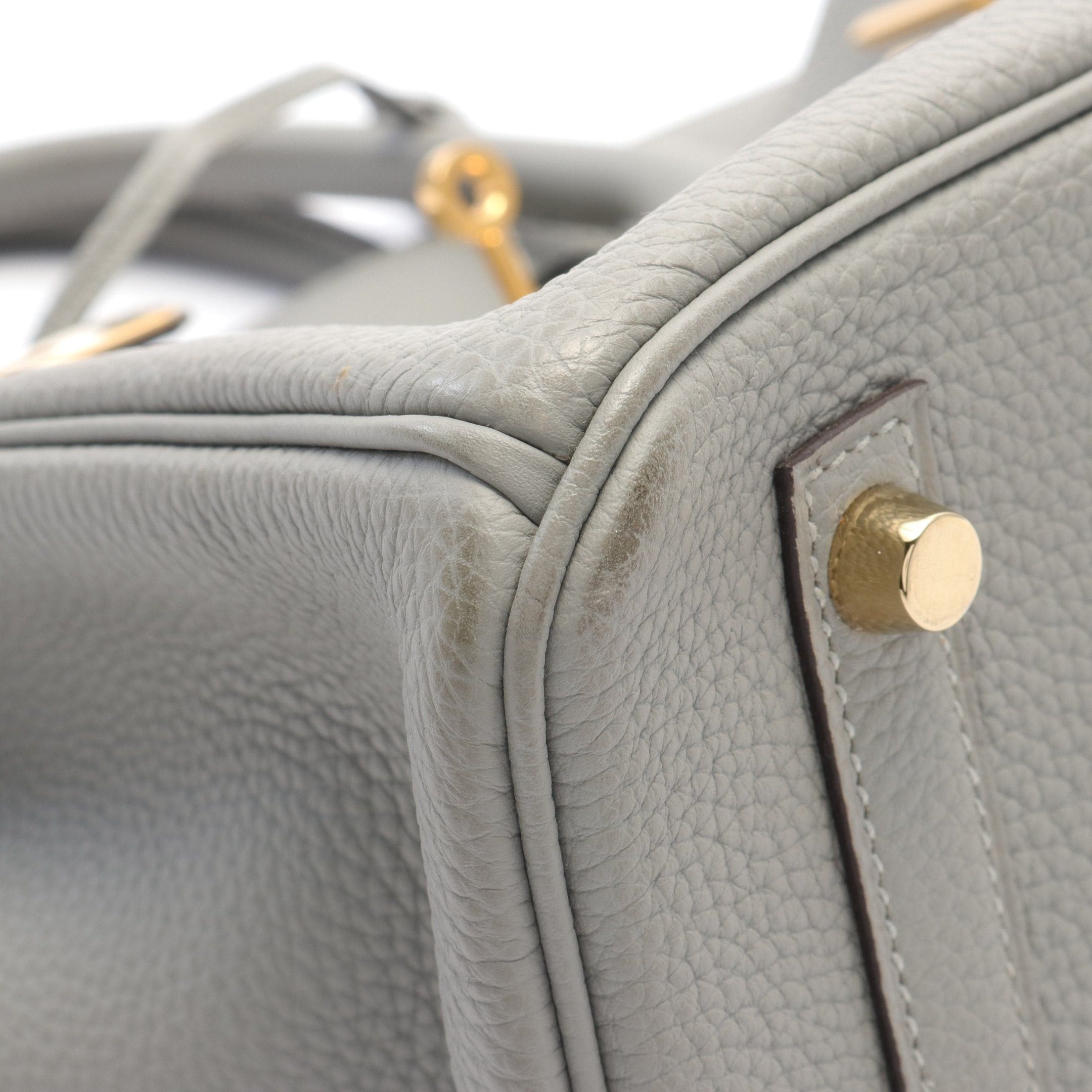 Hermes Hermes Birkin 30 Blue Glacier Handbag Togo Gray Gold Hardware X Stamp Size ONE SIZE - 8 Thumbnail