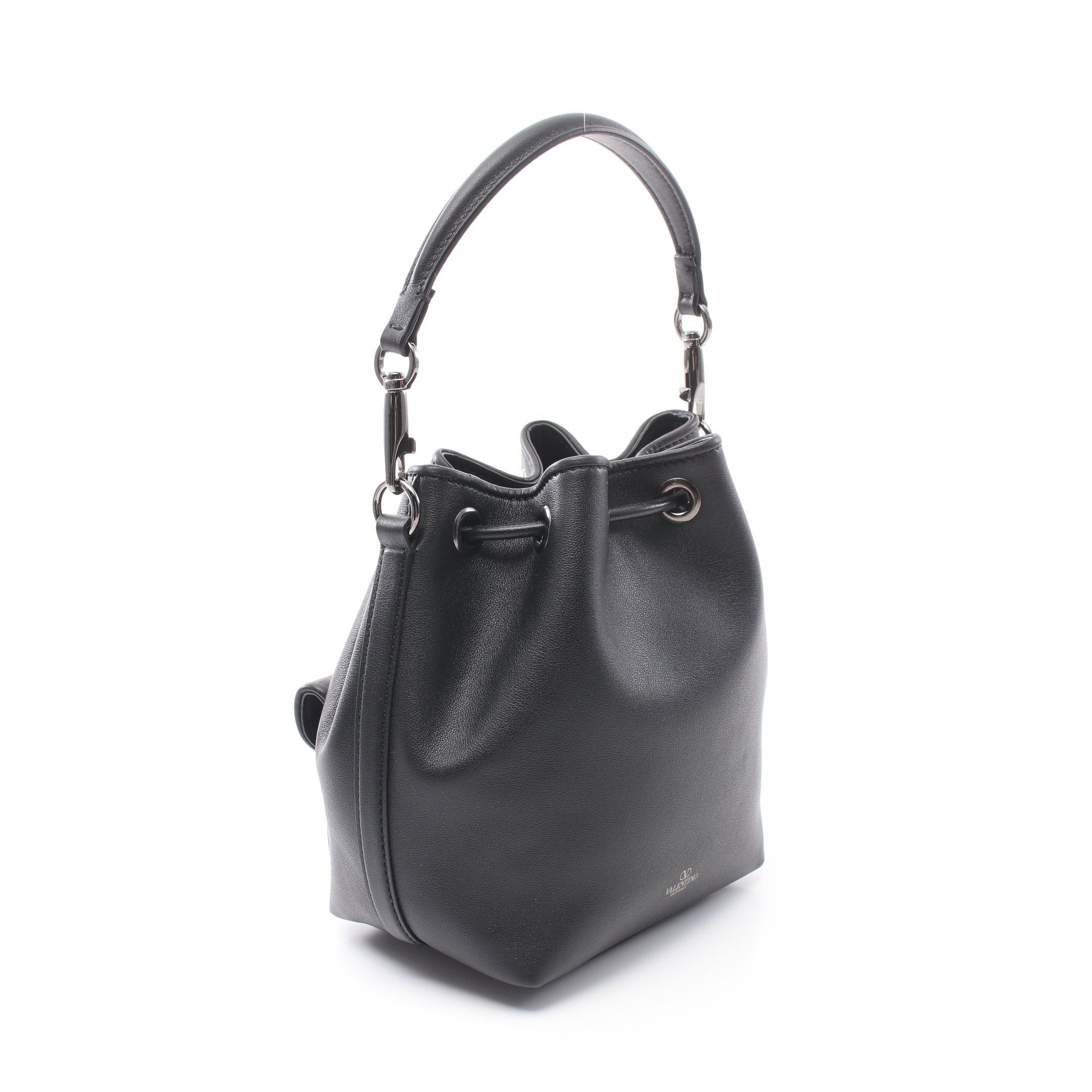 Valentino Valentino Logo Mini Satchel Handbag Leather Black Size ONE SIZE - 2 Thumbnail