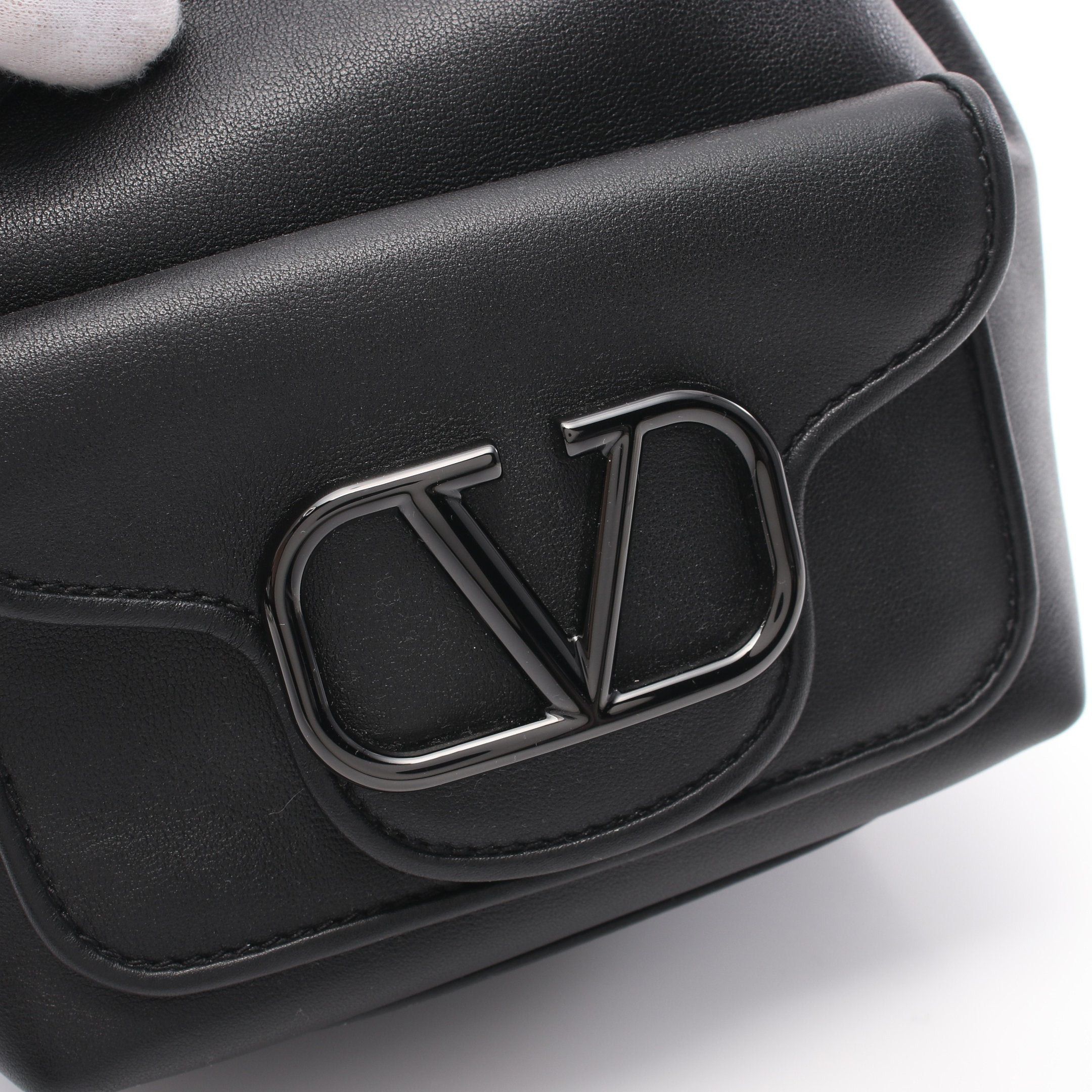 Valentino Valentino Logo Mini Satchel Handbag Leather Black Size ONE SIZE - 6 Thumbnail