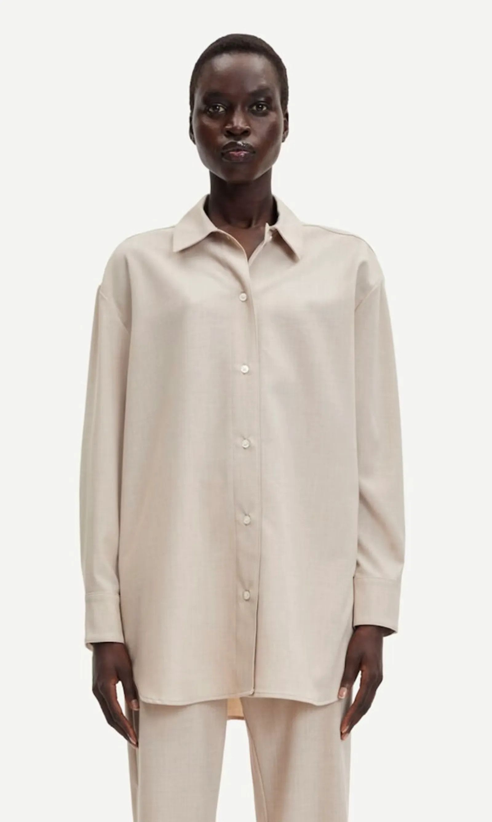 Samsoe Samsoe Samsøe Samsøe Salma Oatmeal Shirt Size S / US 4 / IT 40 - 4 Thumbnail
