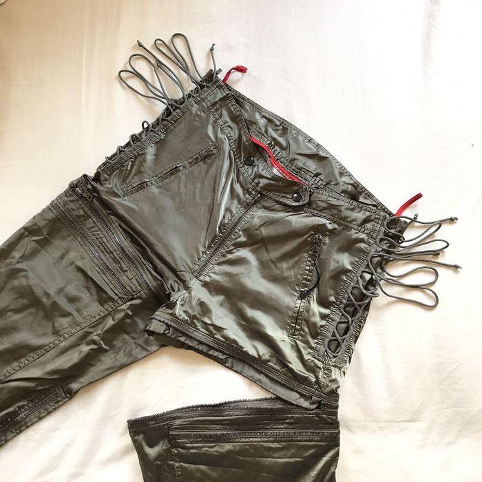 Prada 1999 Bondage Laced Cargo Pants | Grailed