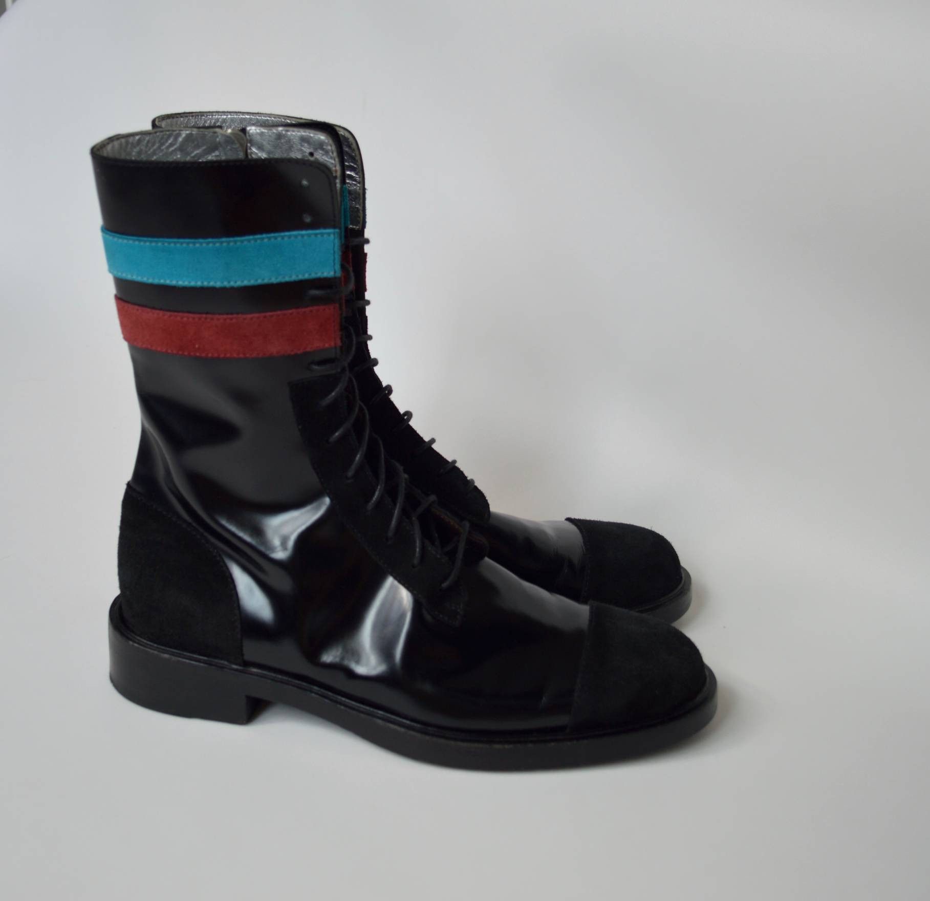 Raf Simons Contrast Stripe Boots sz 42 Raf Simons AW06-07 Accordion Multi-Zip Leather Boots | DRIEW main image 4