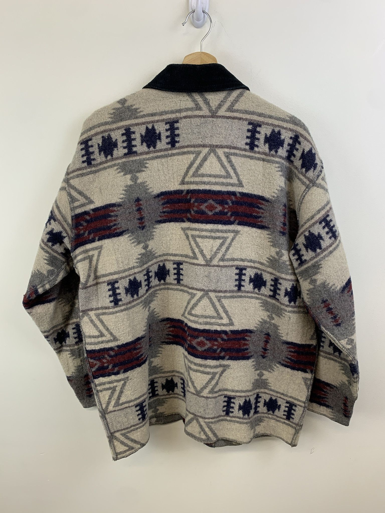 Pendleton × Vintage Vintage 1990s Western Fleece Jacket Leather Collar Coat Size S Size US S / EU 44-46 / 1 - 3 Thumbnail