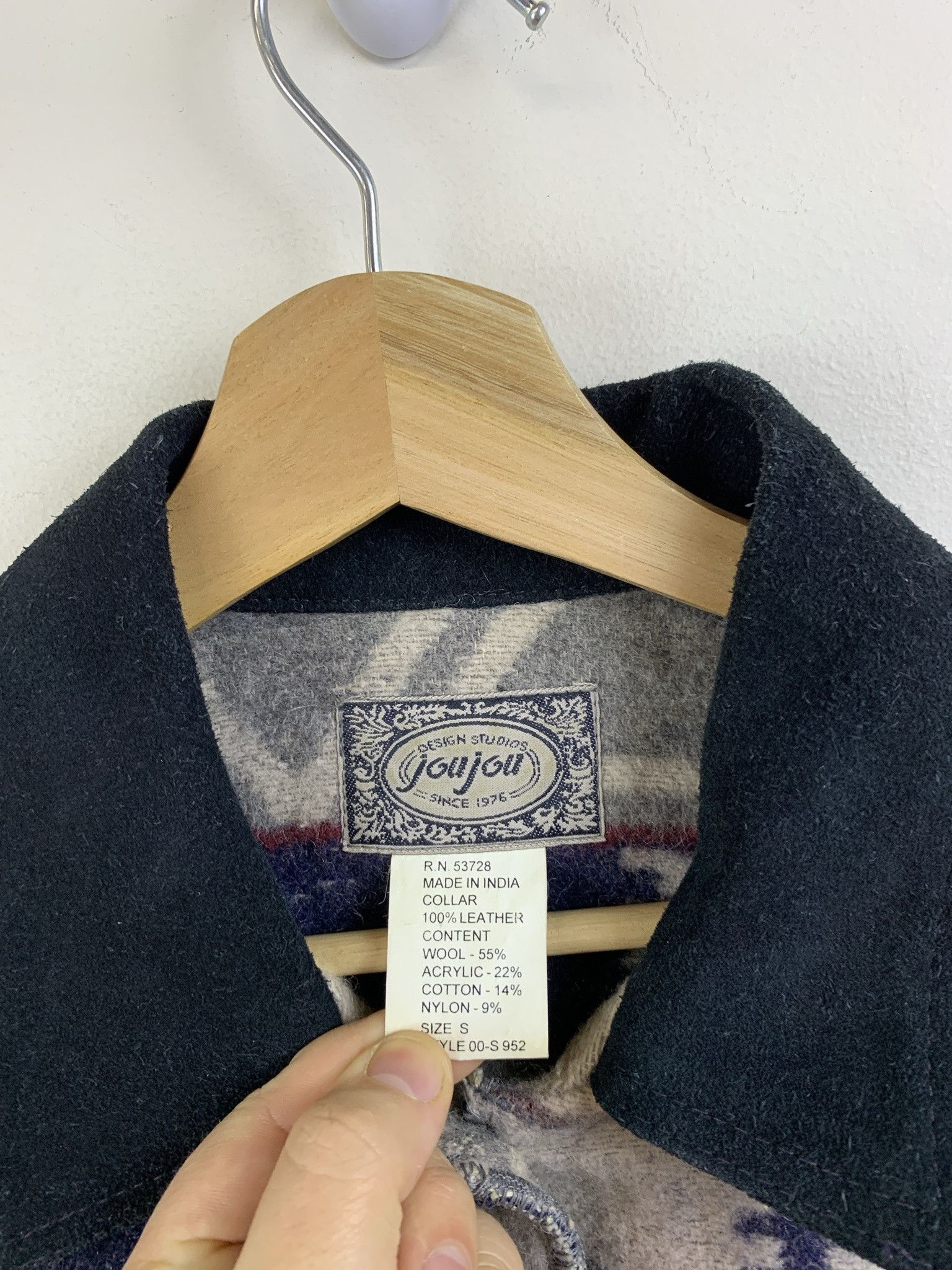 Pendleton × Vintage Vintage 1990s Western Fleece Jacket Leather Collar Coat Size S Size US S / EU 44-46 / 1 - 2 Thumbnail