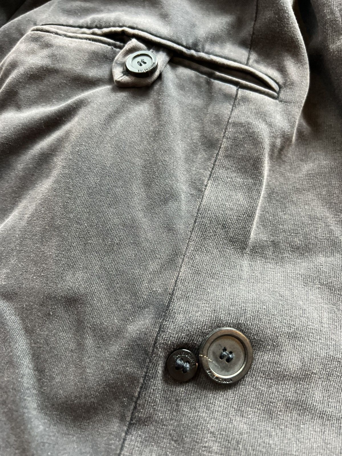 Balenciaga Distressed Double-Breasted Cotton-Jersey Blazer Size US M / EU 48-50 / 2 - 3 Thumbnail