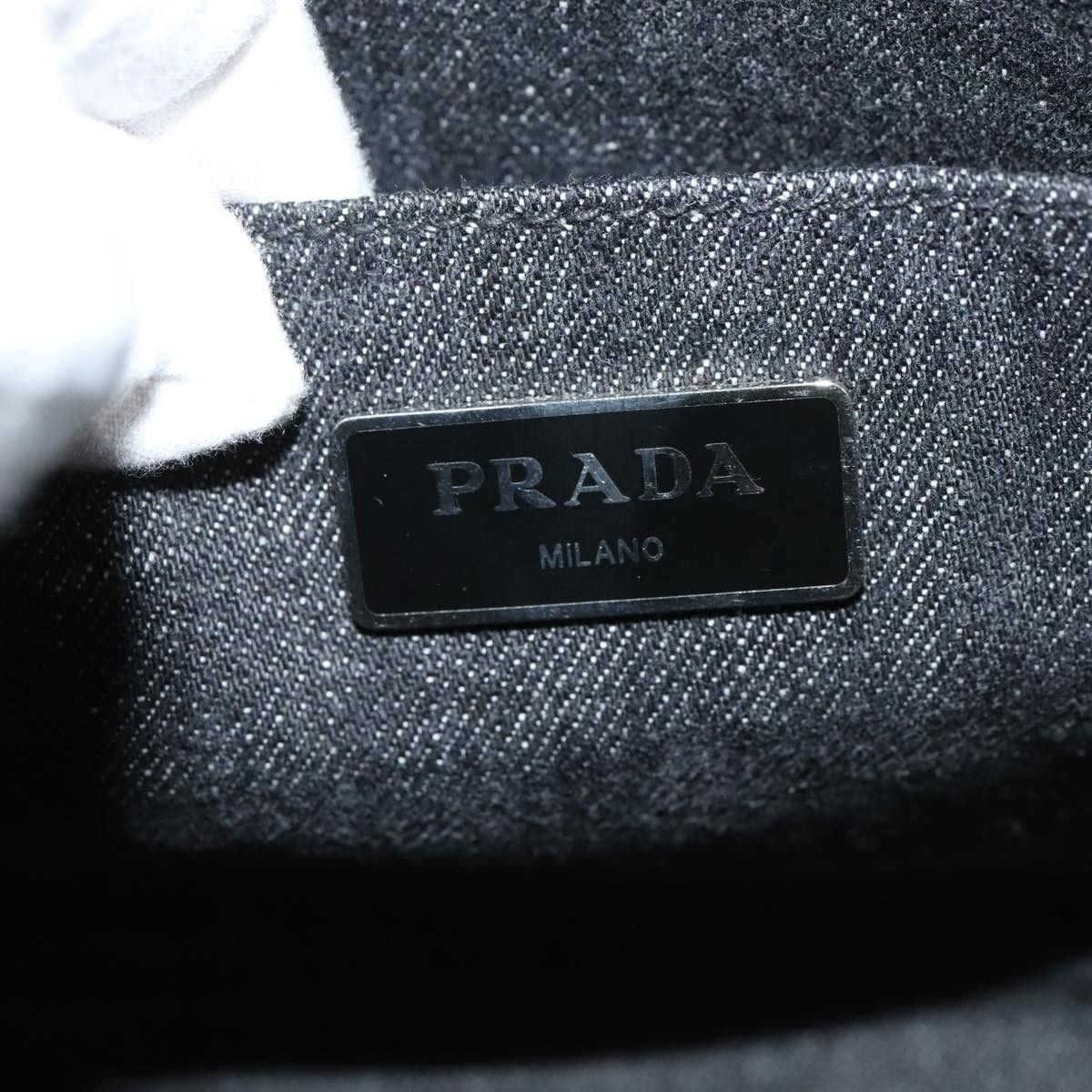 Prada Canapa Black Denim - Jeans Tote Bag (Pre-Owned) Size ONE SIZE - 13 Thumbnail