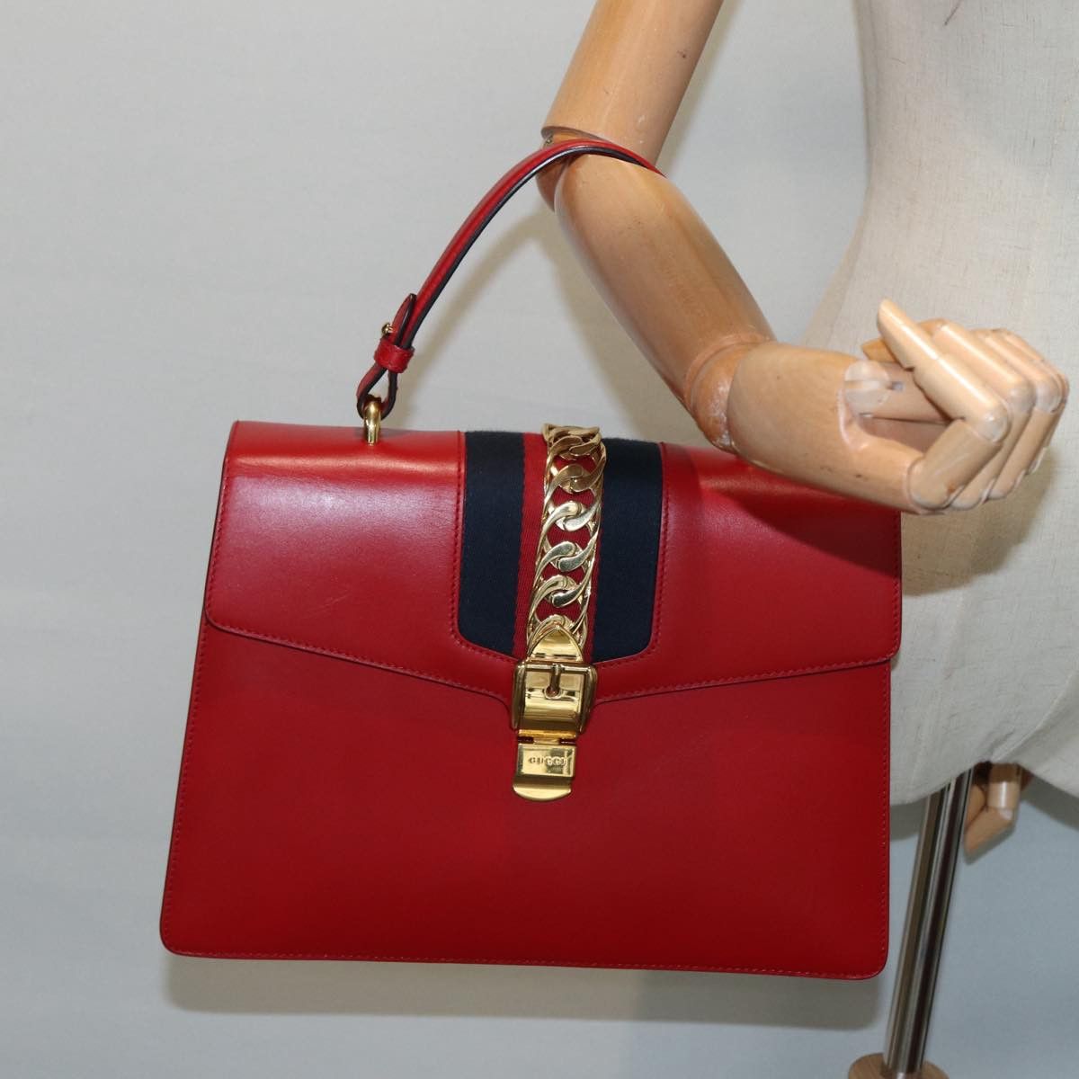 Gucci Sylvie Navy Leather Handbag (Pre-Owned) Size ONE SIZE - 11 Thumbnail