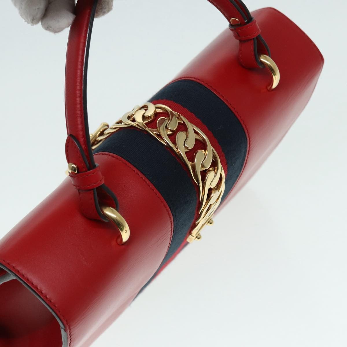 Gucci Sylvie Navy Leather Handbag (Pre-Owned) Size ONE SIZE - 12 Thumbnail