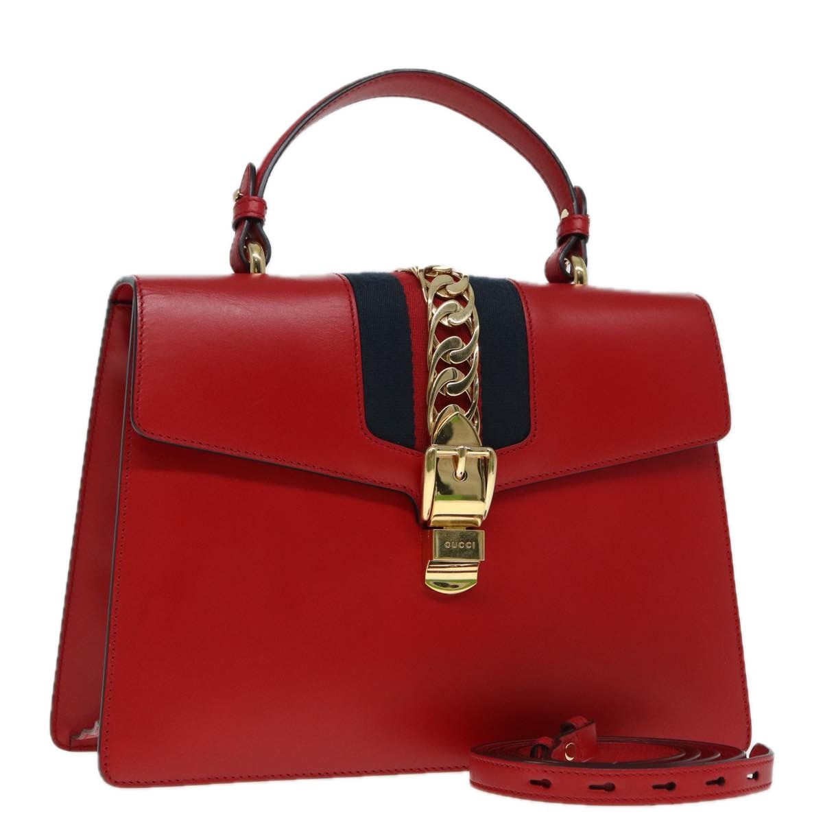 Gucci Sylvie Navy Leather Handbag (Pre-Owned) Size ONE SIZE - 13 Thumbnail