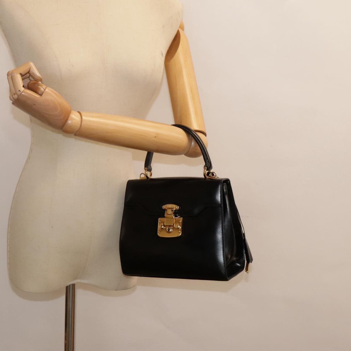 Gucci Lady Lock Black Leather Handbag (Pre-Owned) Size ONE SIZE - 11 Thumbnail