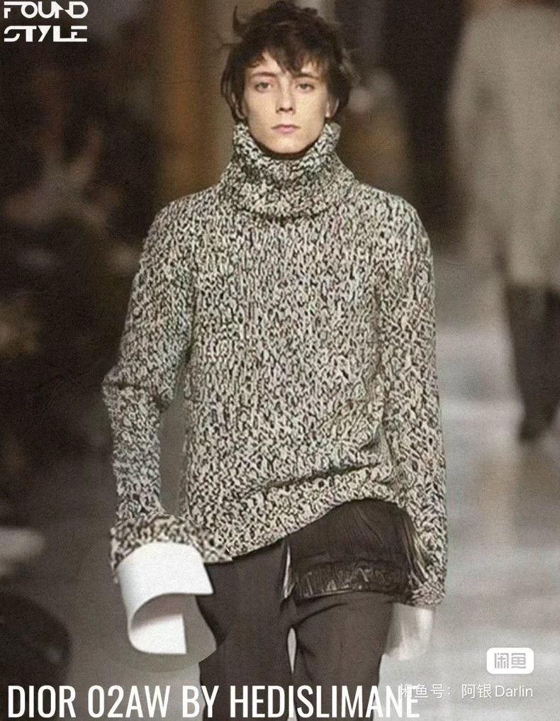 Saint Laurent Paris Xiu style snowflake wool high neck sweater