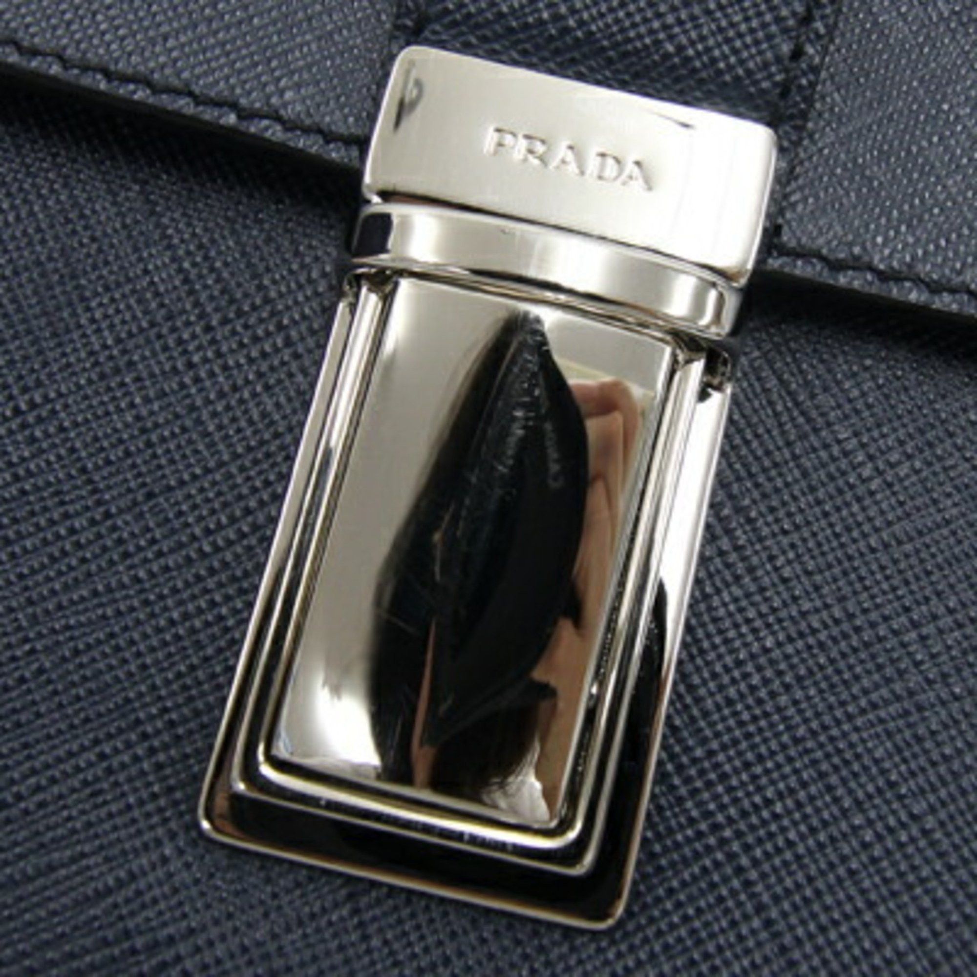 Prada Prada Clutch Bag VR0092 Navy Leather Second Men's PRADA Size ONE SIZE - 6 Thumbnail