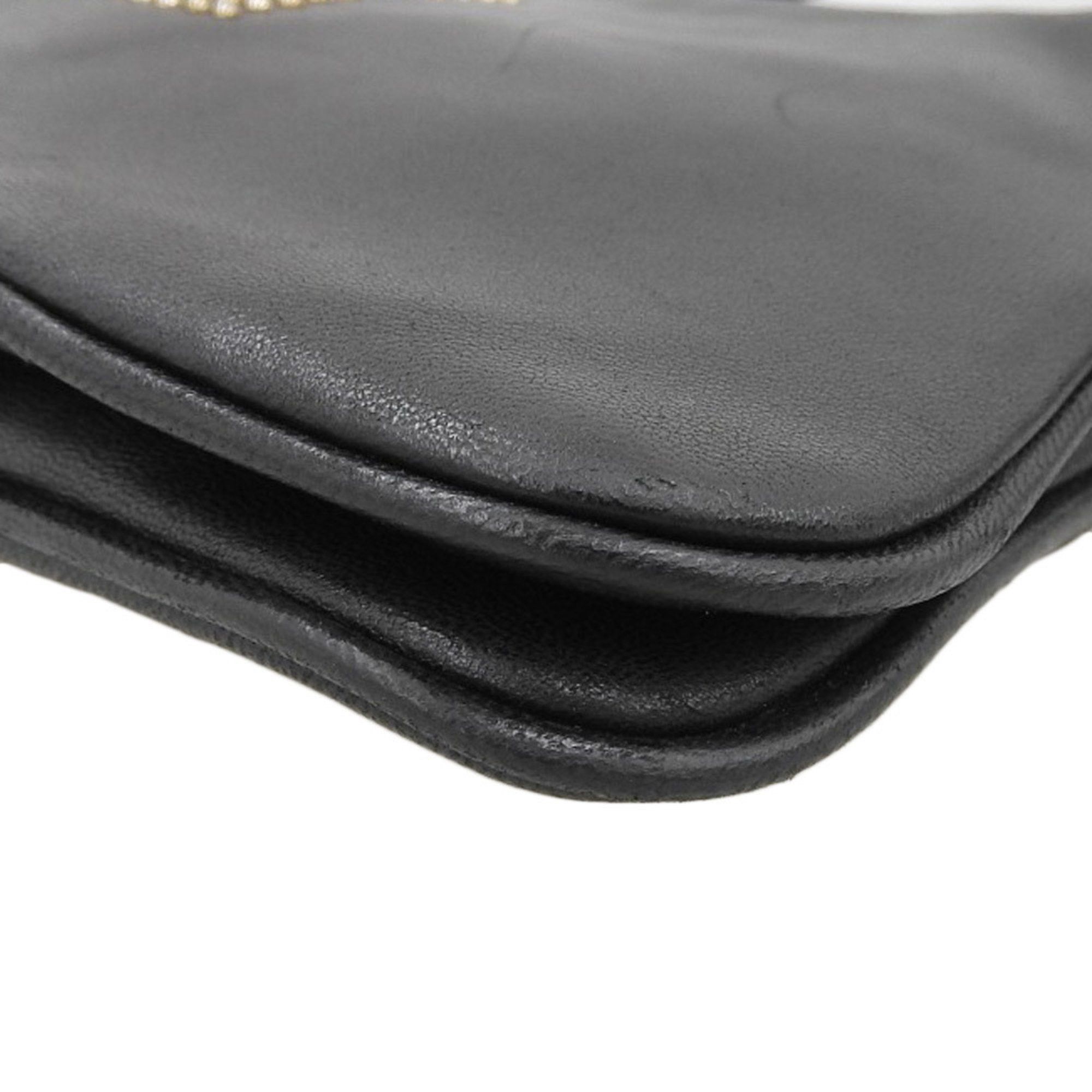 Tory Burch TORY BURCH Bag Shoulder Clutch Leather Black Size ONE SIZE - 4 Thumbnail